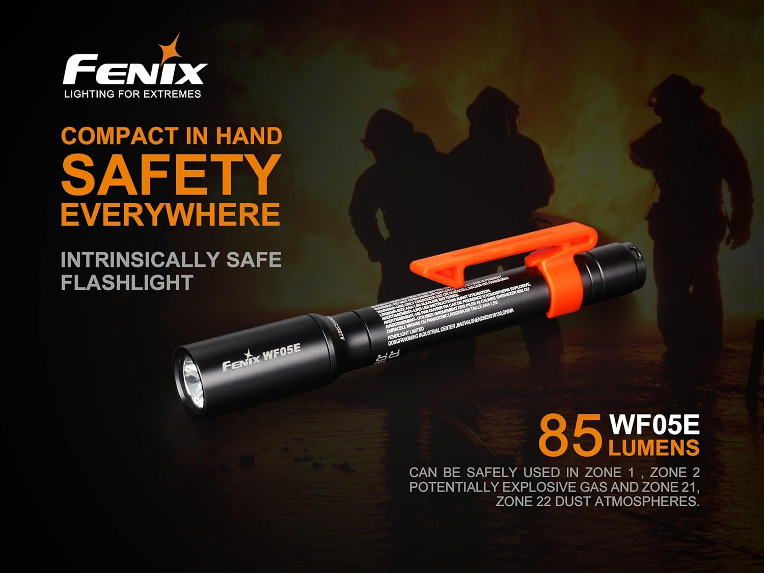 Fenix WF05E Intrinsically Safe Flashlight - IP68 Waterproof & Dustproof Torch - Flame Proof Torch - Neutral White LED Torch - Durable & Design Flash Light - Easy to Use Rechargeable Torch - Black image number 4