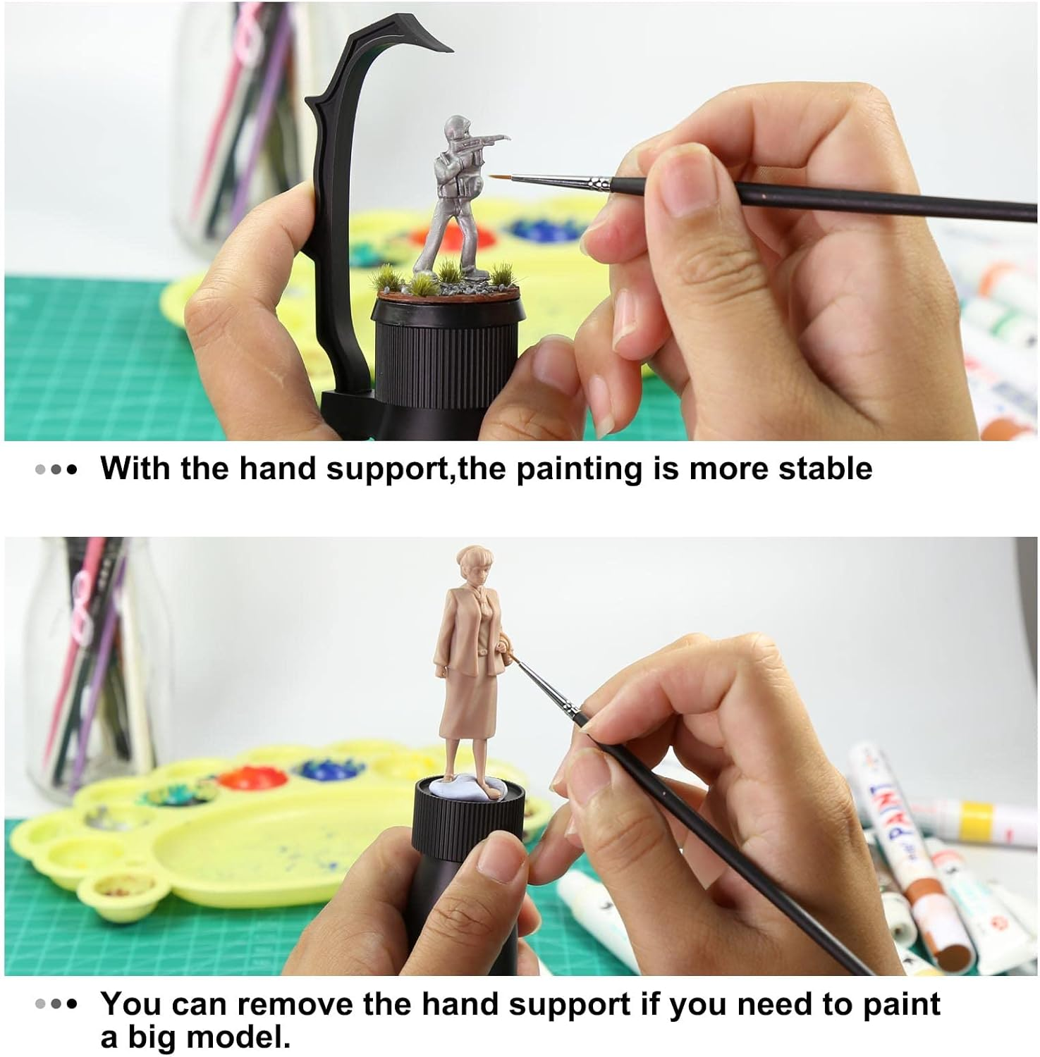Evemodel Model Hand Painting Handle Coloring Holder Soldiers Handicraft (Black)
