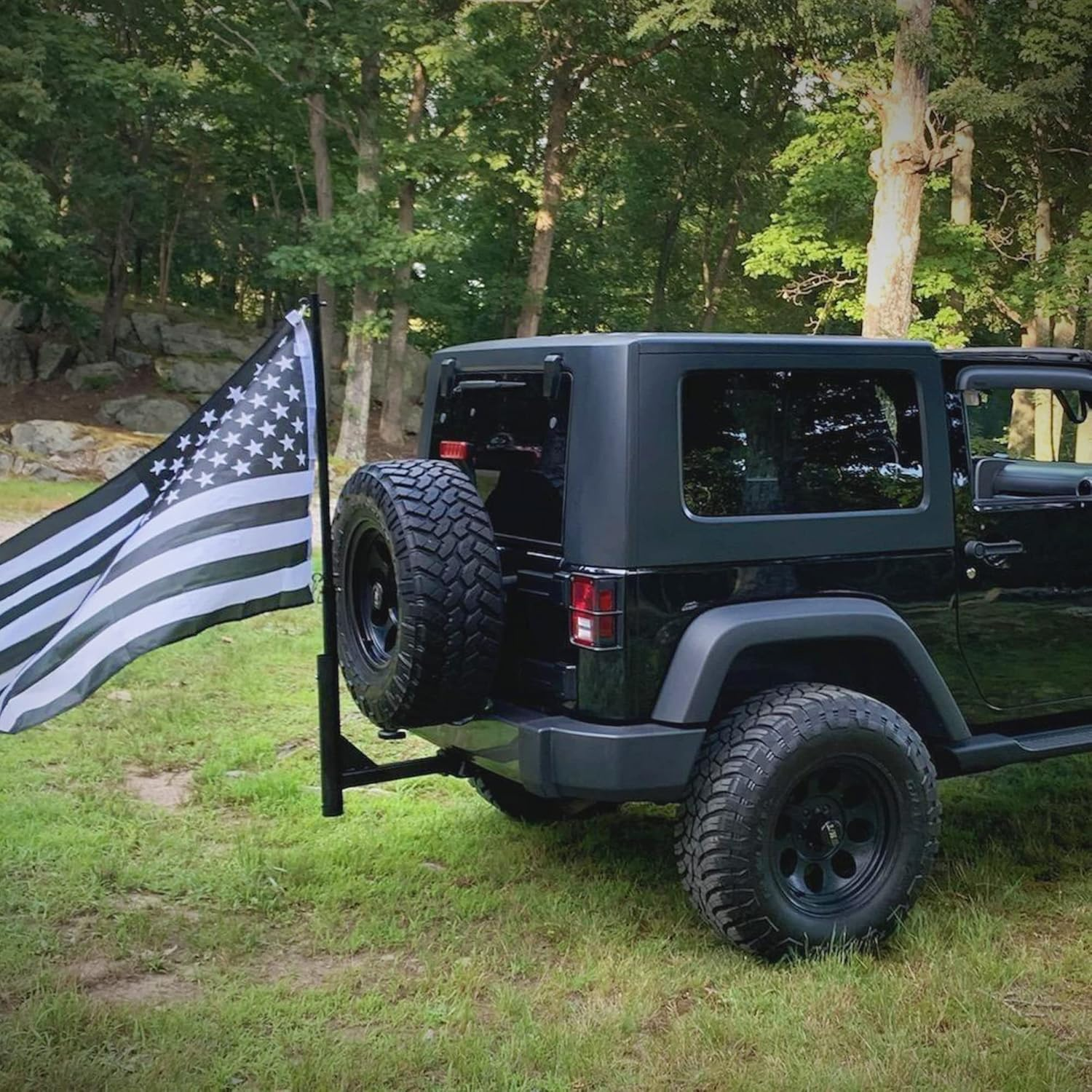 Anley Universal Car Hitch Mount Flagpole Holder - Compatible with Standard 2 Inch Hitch Receiver for Truck, Jeep, Van & RV - Vehicle Rear Flag Pole Mounting Bracket - Fit Flagpole of 1 to 2 In image number 5