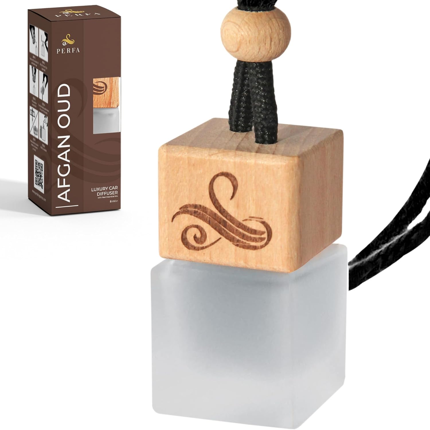 Afgan Oud Car Air Freshener for Men with Vent Clip | Car Scents Air Freshener with Sauvage Fragrance | Strong Car Perfume Air Freshener | Odour Eliminating Car Air Fresheners by Perfa, 8Ml, Brown image number 4