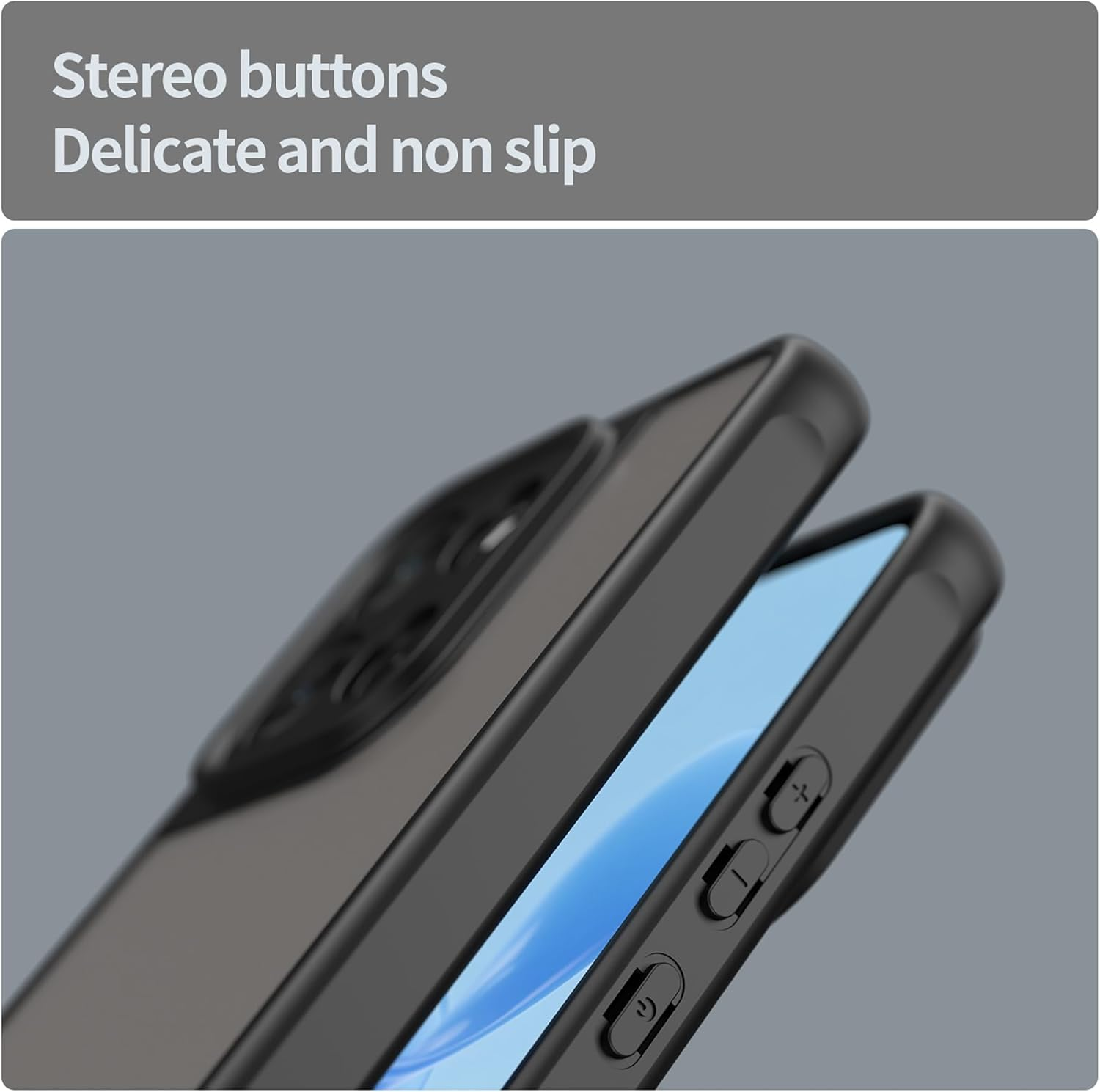 ILING Case for Motorola Moto G86 Power, Ultra Thin Shockproof Matte Skin Feel Hard PC Mobile Phone Case, Translucent Soft Silicone TPU Bumper Protective Case, Black - Blue image number 7