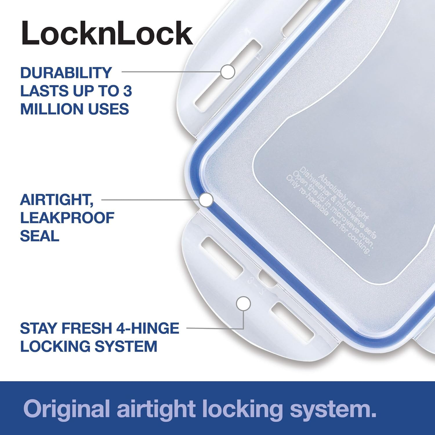 Lock & Lock 70070 Classic Tall Square Container, Clear image number 3