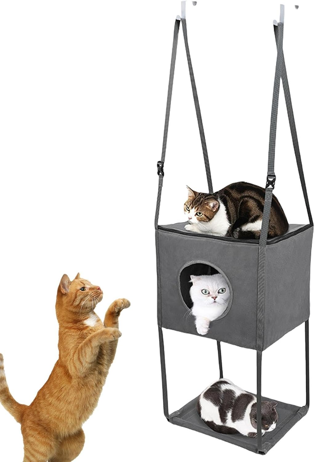 Cat Climber Bed - Cat Tree | Cat Hammock Bed | Breathable Cat Climber | 16X13Inches Door-Mounted Cat Hammock | Removable Cat Swing | Door Cat Tree | Adjustable Cat Bed Pet Perch for Indoor image number 4