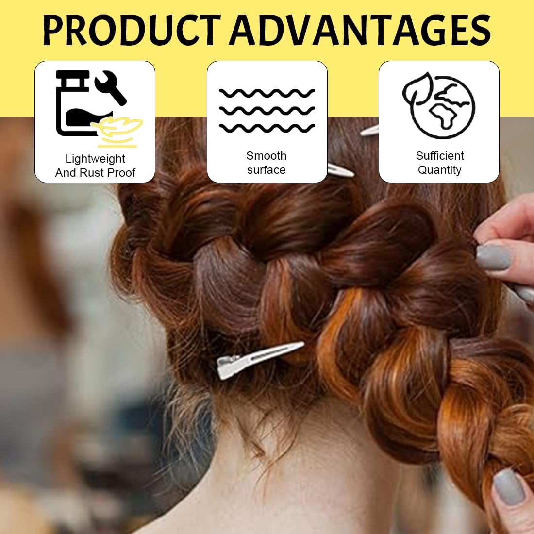 Weddhuis Entebill Pack of 10 Hair Clips Hair Clips Hairdressing Alligator Clips Metal Hair Clips Women Clips Hairdressing Salon Girls Hair Styling DIY (5.5/4.5 Cm) (Silver) image number 1