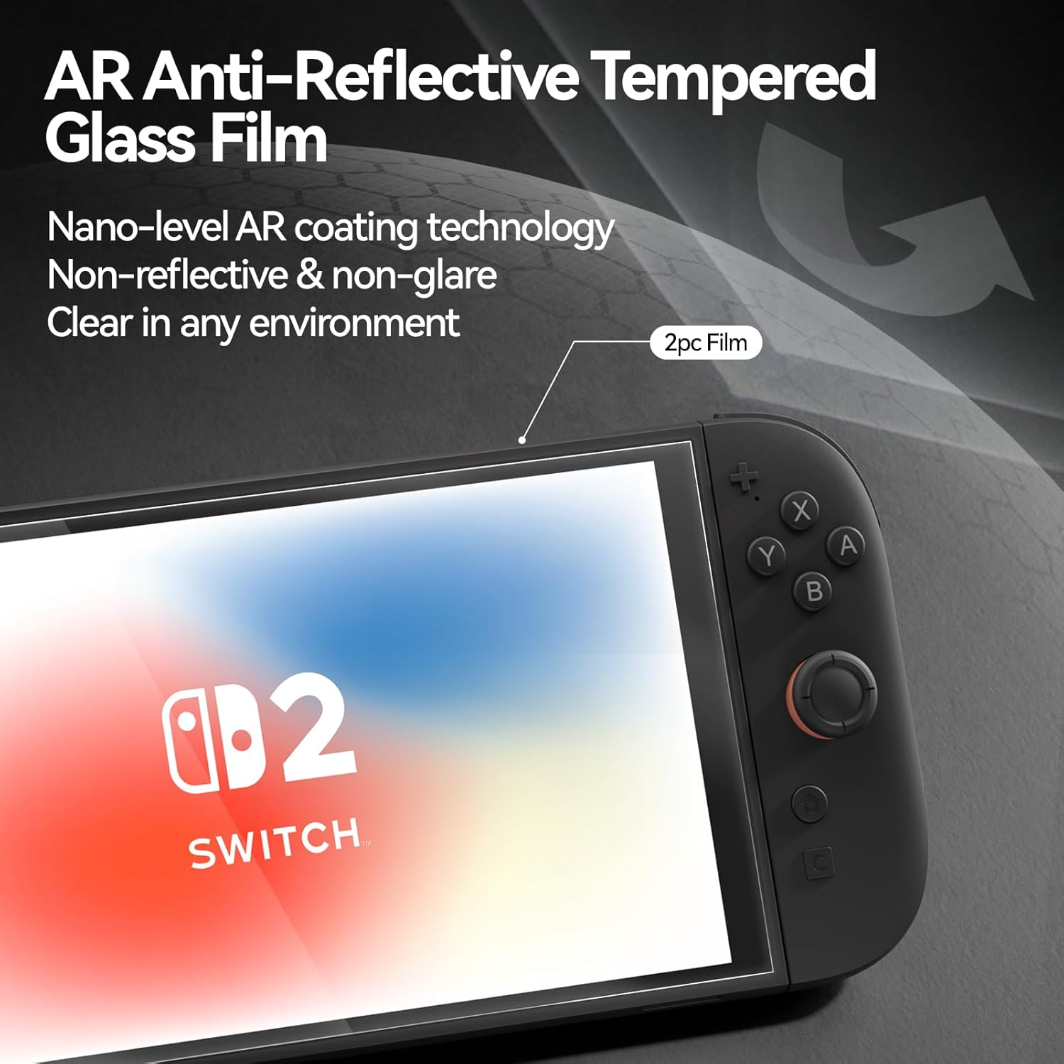 Geekshare Anti-Glare Tempered Glass Screen Protector for Switch 2(2025) AR Coating HD Clear Anti-Reflective, 9H Hardness, Bubble-Free, Ultra-Thin, Scratch Resistant - 2 Pack image number 6