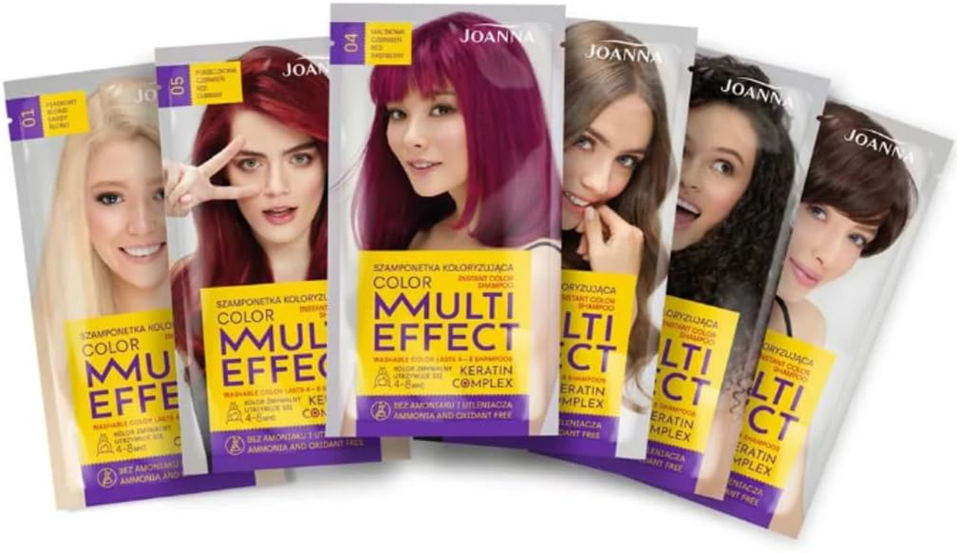 JOANNA Multi Effect Tint Shampoo - Hair Dye Shampoo in Bag - Durability 4 to 8 Washes - Hair Dye without Ammonia and Oxidant - Ultra Light Blonde image number 2