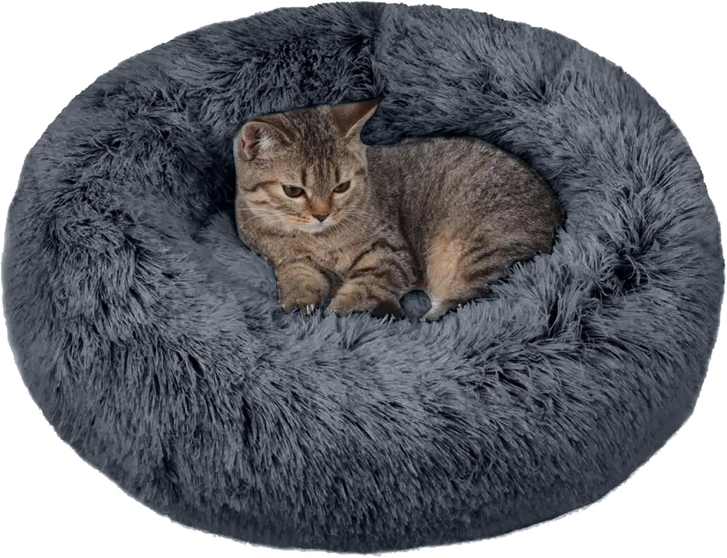 AYO Pet Bed, Pet Cushion, Pet Sofa, Dog Bed, Cat Bed, for Cats, Puppies, Small Dogs, Pet Supplies, Sleep Soundly, Chew-Resistant, Round, Donut, Soft, Fluffy, Cute, Anti-Slip, Suitable for All Year,