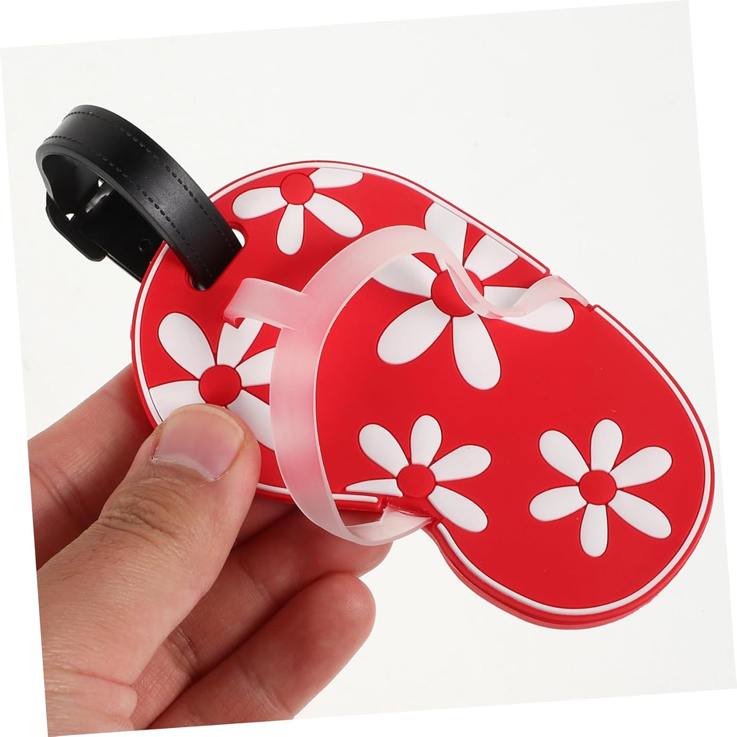 AKOOSY PVC Luggage Tag for Suitcases Red Travel Bag Identifier Label Sturdy Hanging Suitcase Tag for Checked Luggage image number 2