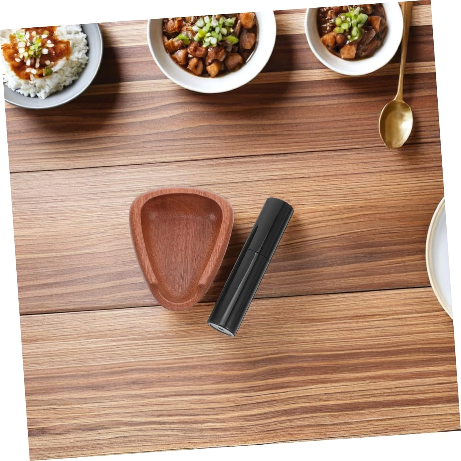 LIFKICH Wooden Coffee Bean Measuring Bowl with Anti-Static Spray Bottle Set Small Espresso Dosing Tray for Home Cafe and Office Natural Walnut Coffee Scoop for Precise Brewing image number 1