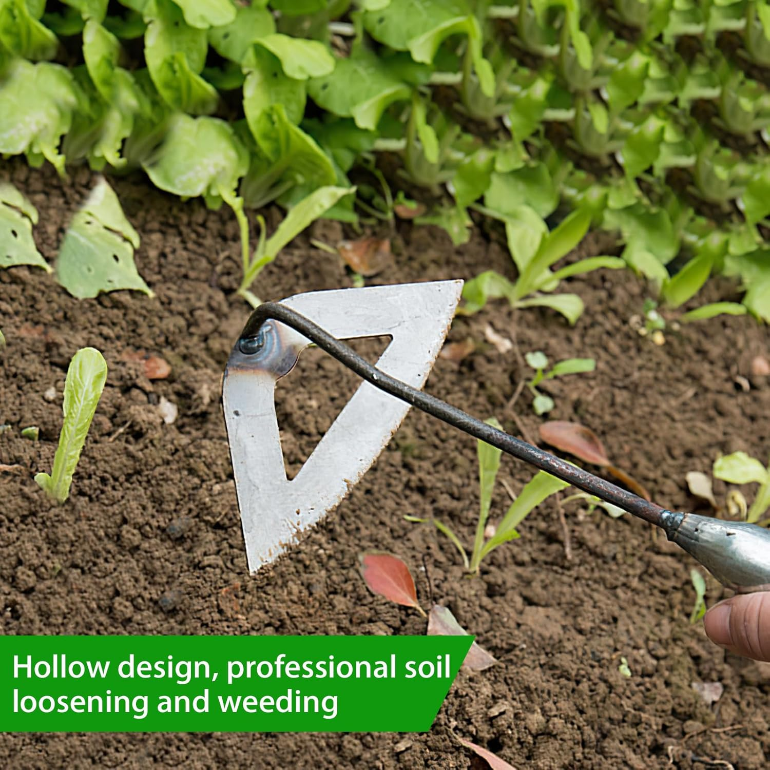 Xvxix Pack of 2 Hollow Hoe Made of Hardened Steel, Garden Hoe for Weeding, Hollow Hoe for Gardening, Garden Hoe Garden Tool, Garden Hoe for Weeding in the Garden, Loosening image number 2