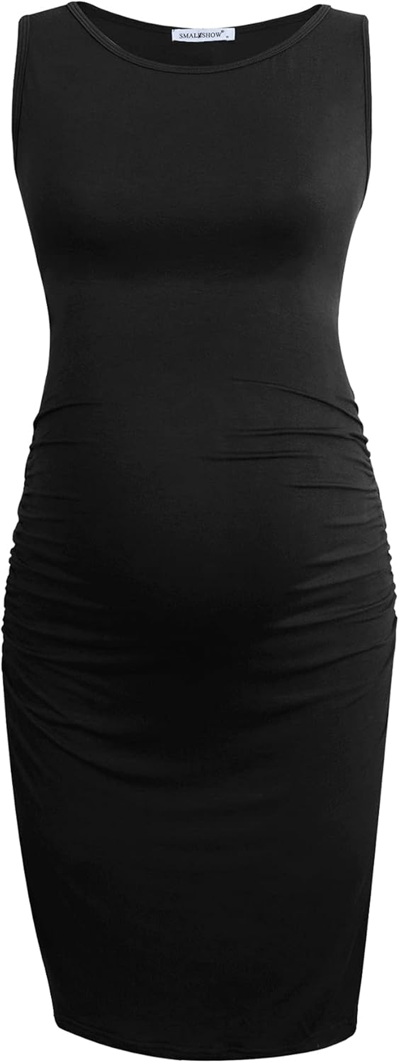Smallshow Women'S Sleeveless Maternity Dress Ruched Pregnancy Clothes