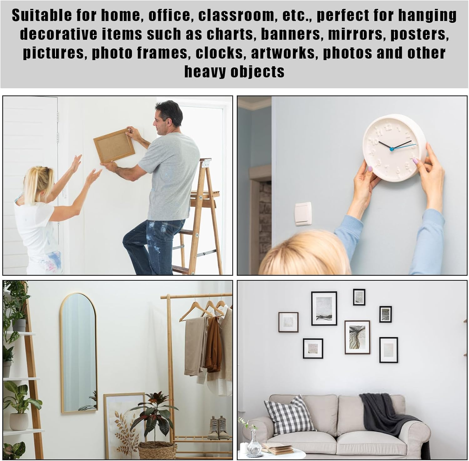 30Pcs Drywall Picture Hanging Claw, Stainless Steel No Nails Required Picture Hangers Claws Mirror Hooks Holds up to 40Lb for Photo Frame Mirror Artwork