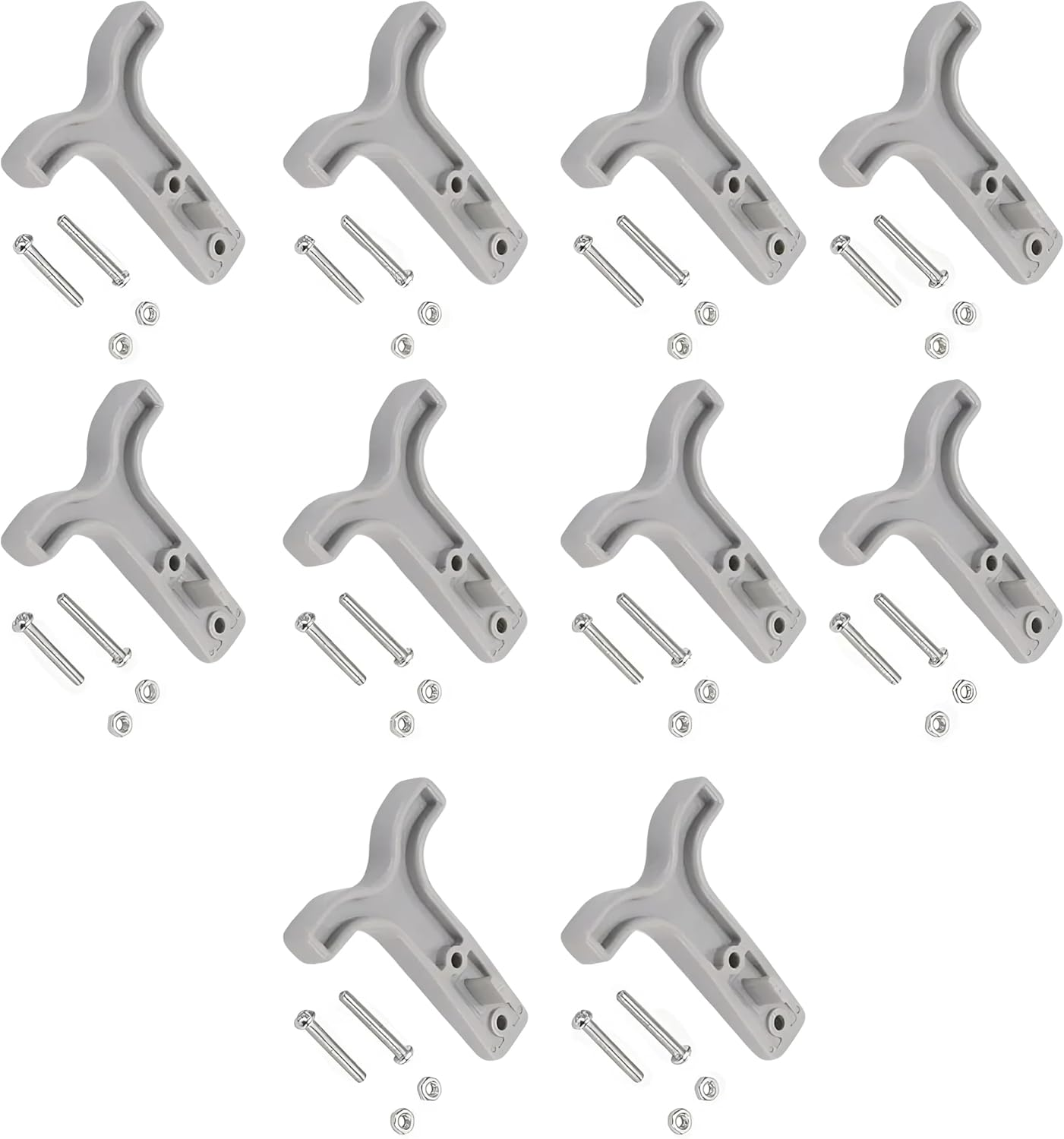 EZONEDEAL 10PCS Grey T Bar Handle for Anderson Style Plug Connectors Tool 50AMP 12-24V, Silver-Plated Copper Terminals, Interchangeable Design, Corrosion Resistant, Includes Nuts and Bolts image number 1
