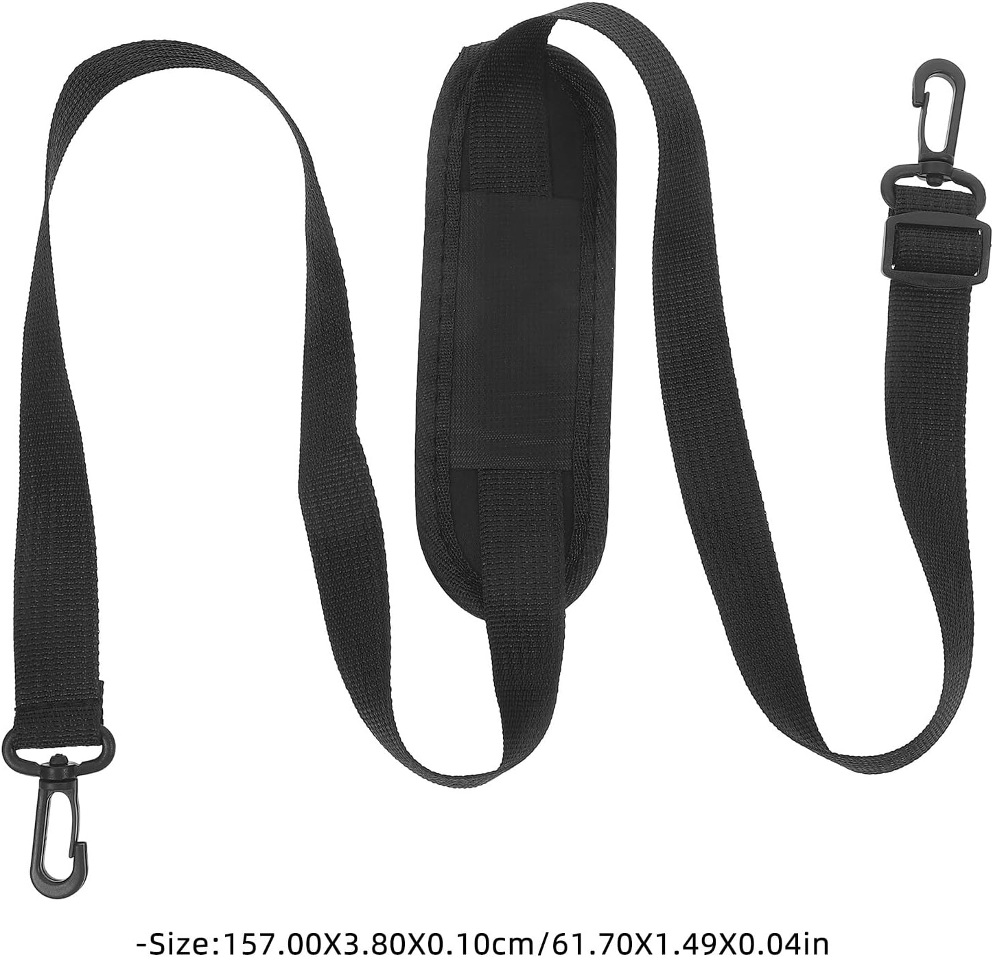 SOLUSTRE Adjustable Laptop Shoulder Strap Replacement with Wide Soft Nylon Pad for Messenger Bags Briefcases and Luggage Comfortable Crossbody Belt with Smooth Sliding Buckle Black image number 4