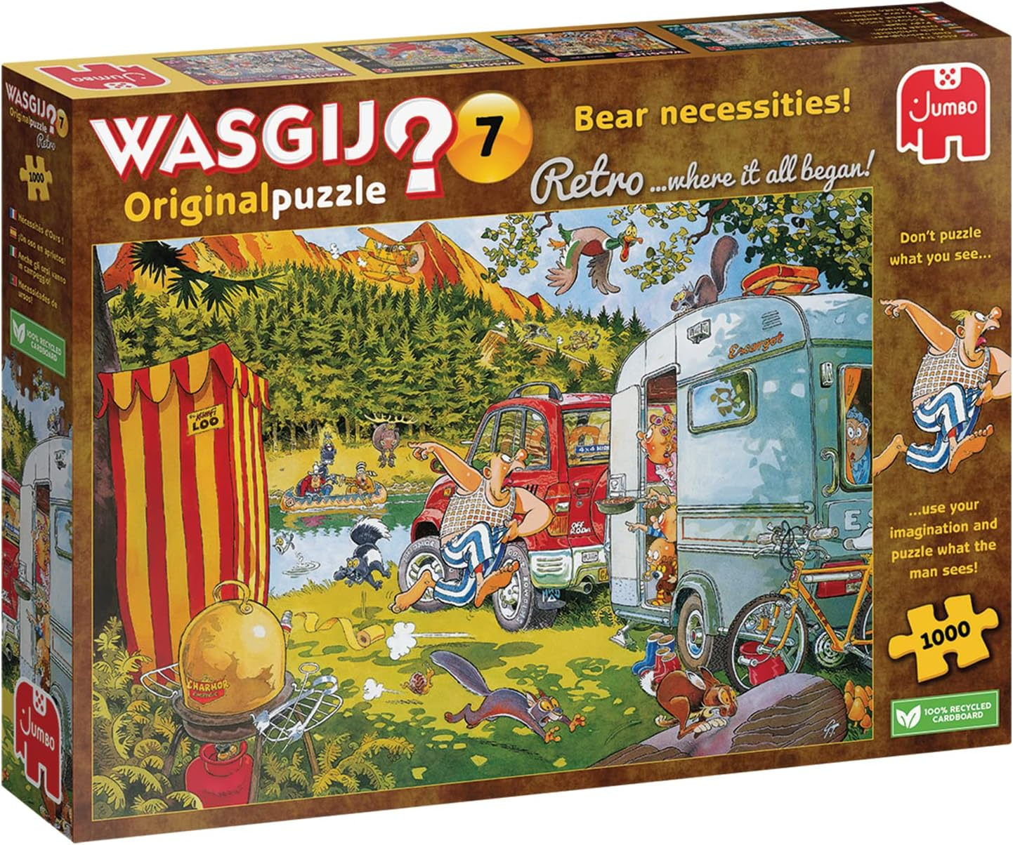 Jumbo Wasgij Retro Original 7 Bear Necessities Jigsaw Puzzle (1000 Pieces) image number 3
