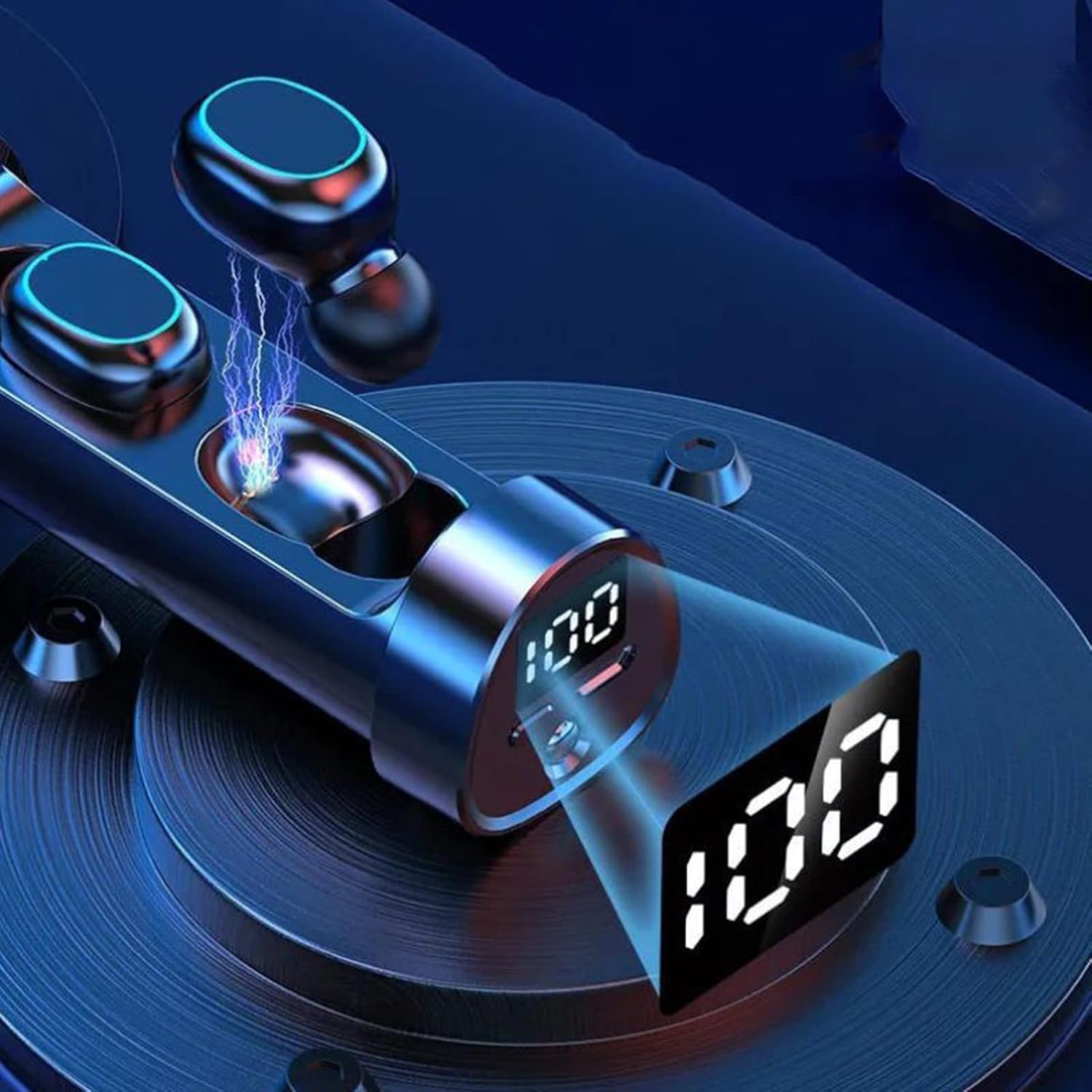 Annadue Wireless Earbuds, Bluetooth Headphones in Ear, Stereo Noise Cancellation, Waterproof Wireless Earbuds with Charging Box, LED Display, Touch Control, Torch image number 3