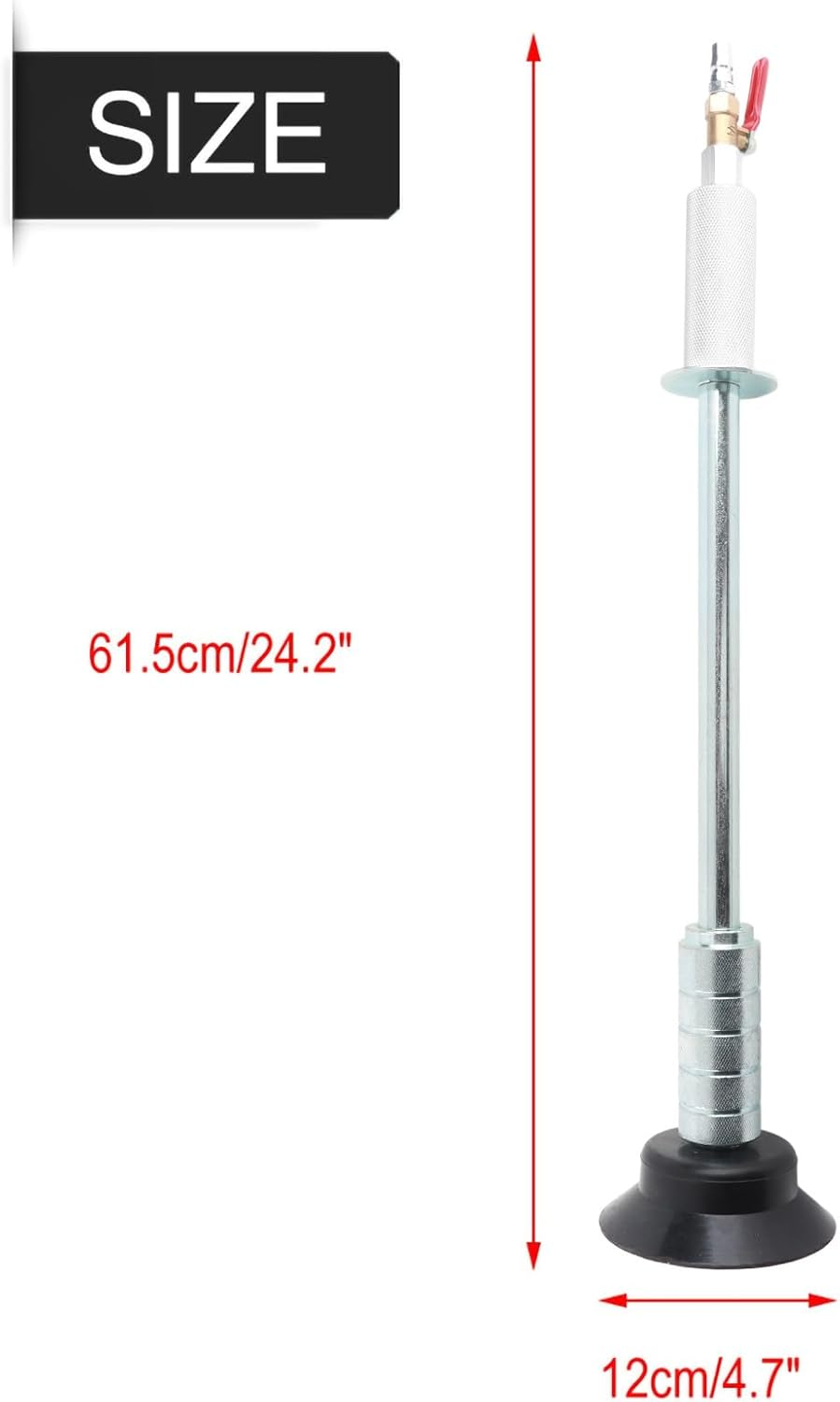 Heavy Pull Hammer Penumatic Sag Repair Hammer with Suction Cup Slide Tool, Dent Puller for Car Body Repair, Galvanized Steel Black Color 1900G Weight image number 5