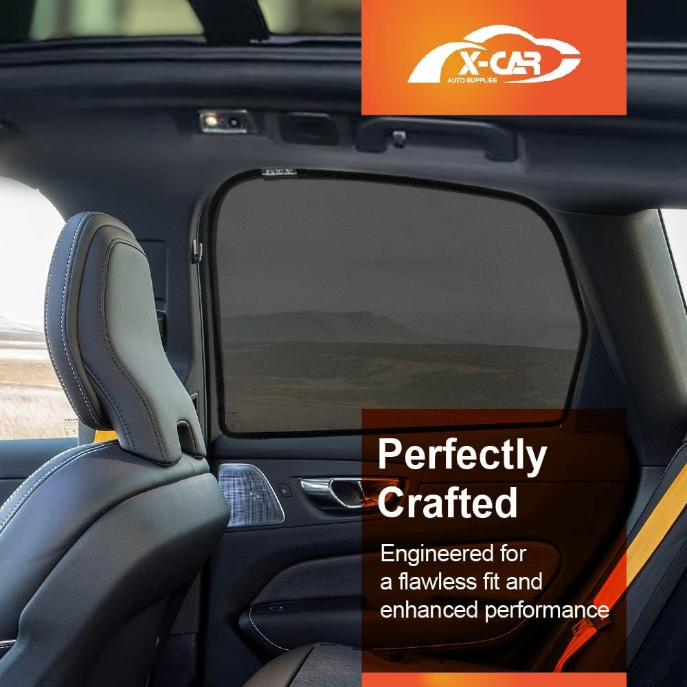 X-CAR Port Rear Window Sun Shade for Volvo XC60 2017-2024 Magnetic Car Sun Blind Mesh image number 6