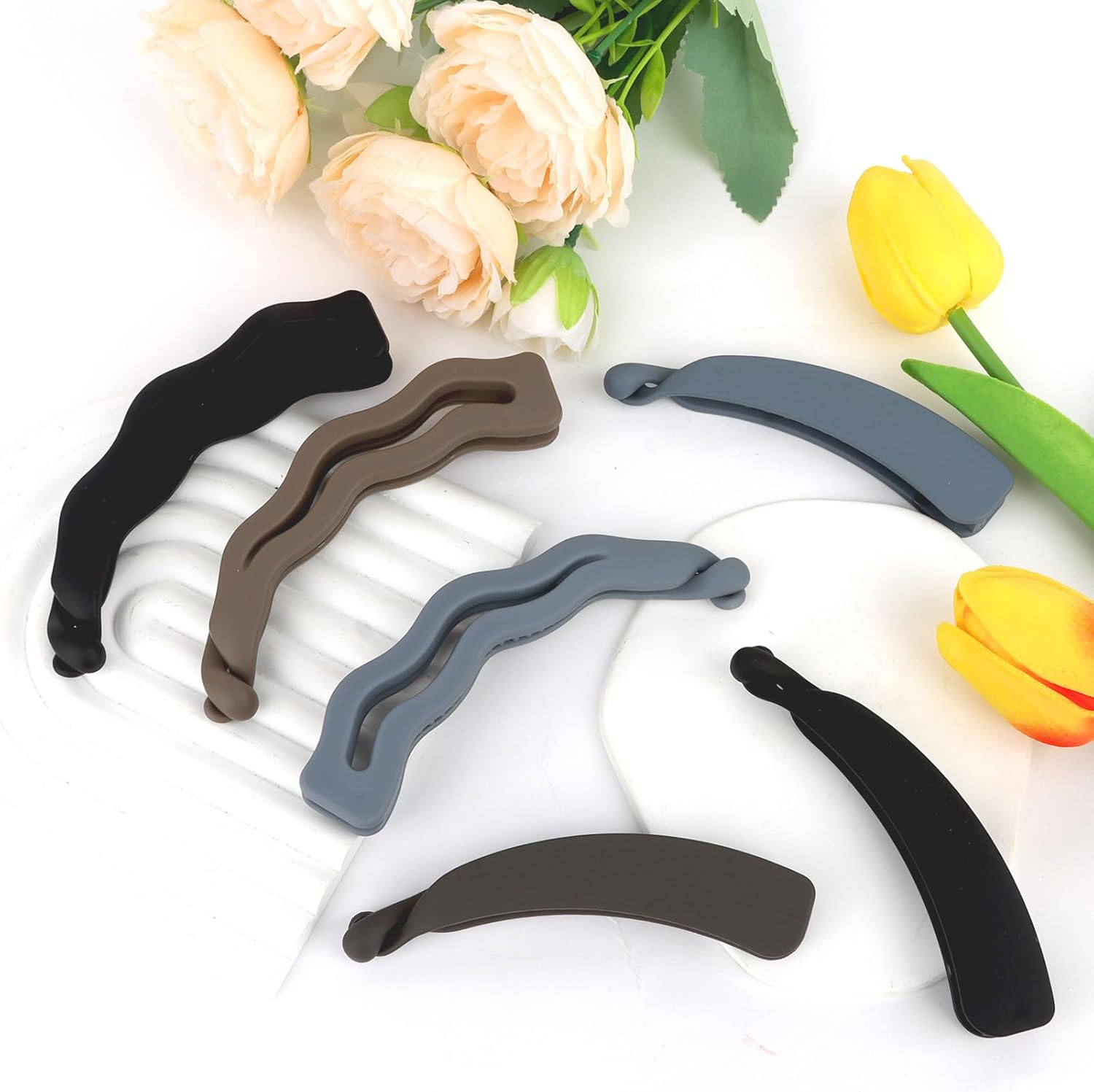 Bumlofa Multicoloured Banana Clip Hair Clips &ndash; Flexible for Various Hairstyles & Outfits image number 4