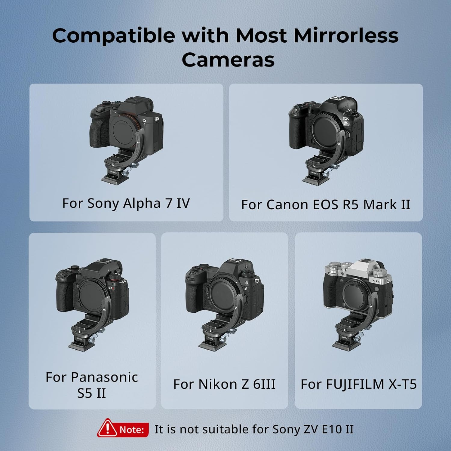 Smallrig Horizontal-To-Vertical Mount Plate Kit for Mirrorless Cameras, for Sony, for FUJIFILM, for Nikon, for Canon, Tripod Mount Ring Lens Mount with Arca Type Quick Release Plate - 4349 image number 4