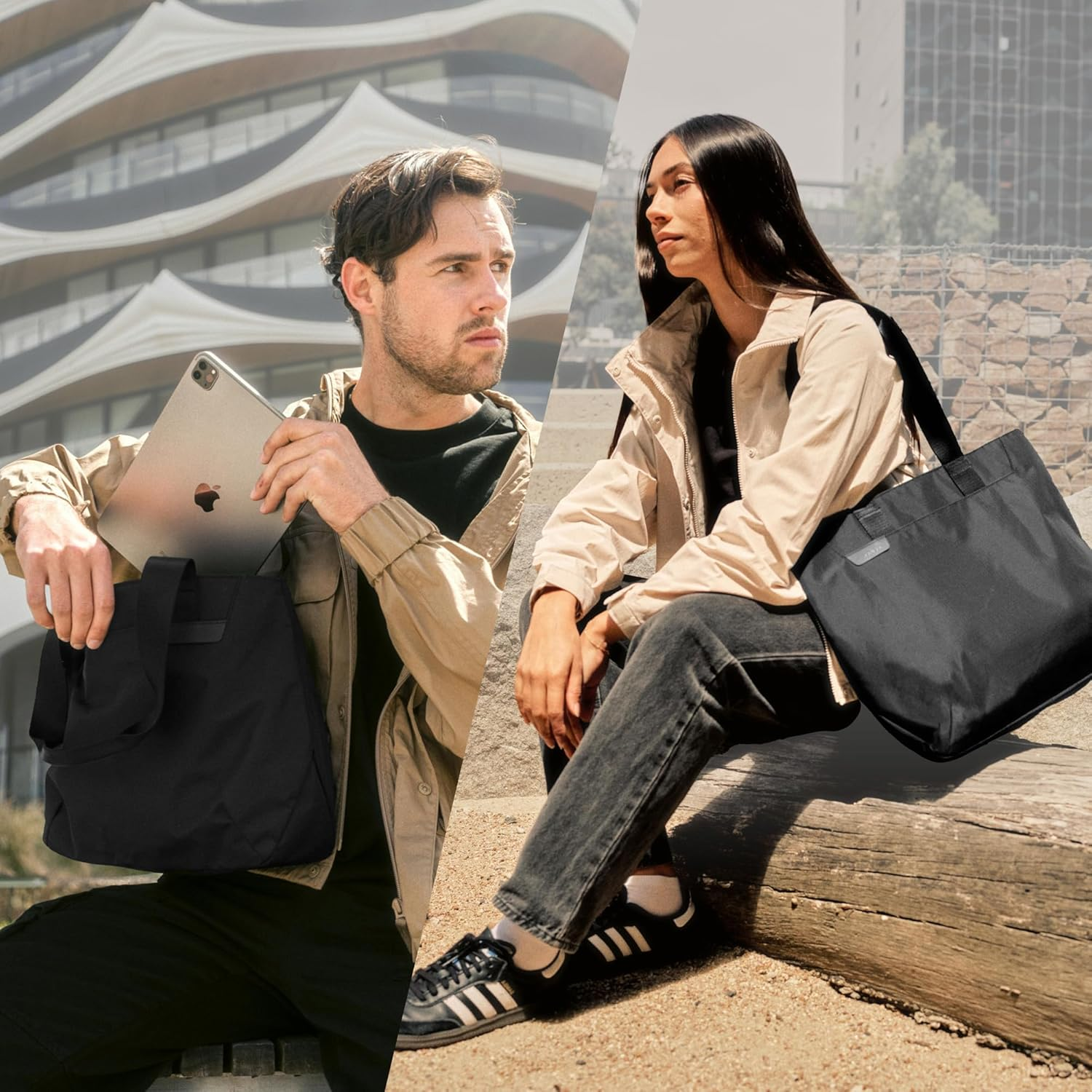 ALPAKA Elements Tote Bag 9L - Travel Totes with Lightweight, Foldable, Self-Standing, 8 Internal Pockets, Magnetic Suction (Black, S) image number 1