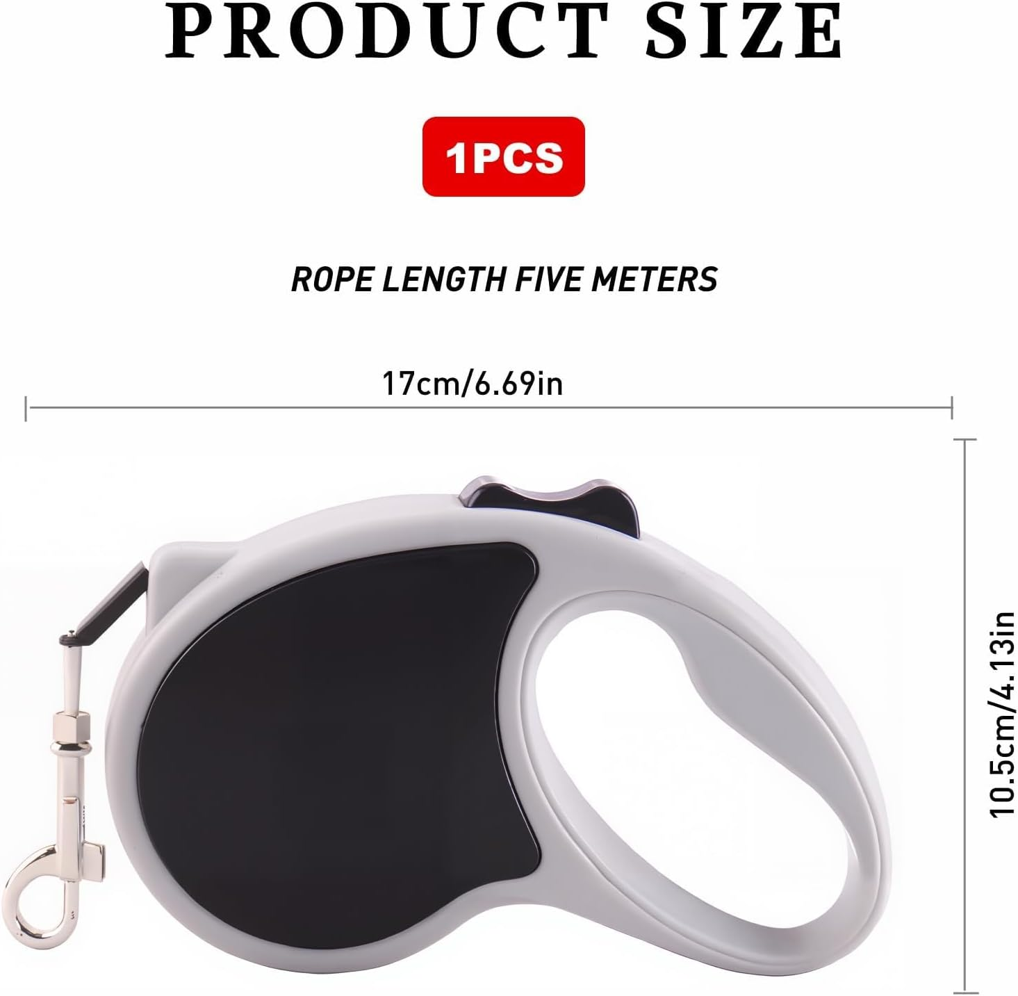 360&deg; Tangle Free Retractable Dog Lead for up to 25 Kg Dogs, 5M Long Tangle-Free Nylon Tape, One-Handed Brake, Pause, Lock System, Anti-Slip Handle Durable Dog Lead for Daily Walks (Medium, Black) image number 2