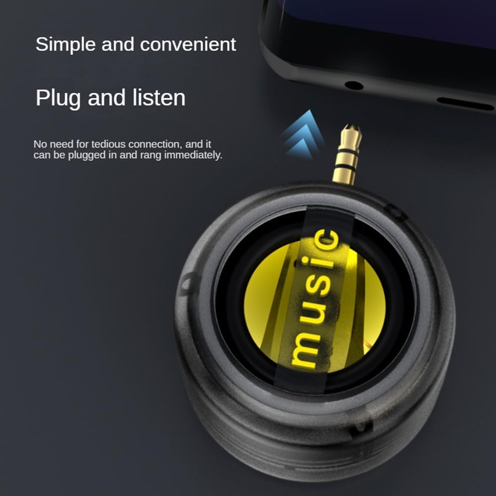 Jindanju Portable Mini Speaker Universal 3.5Mm Sound Box Mobile Phone Speaker Amplifier External Wired Speakers Transparent