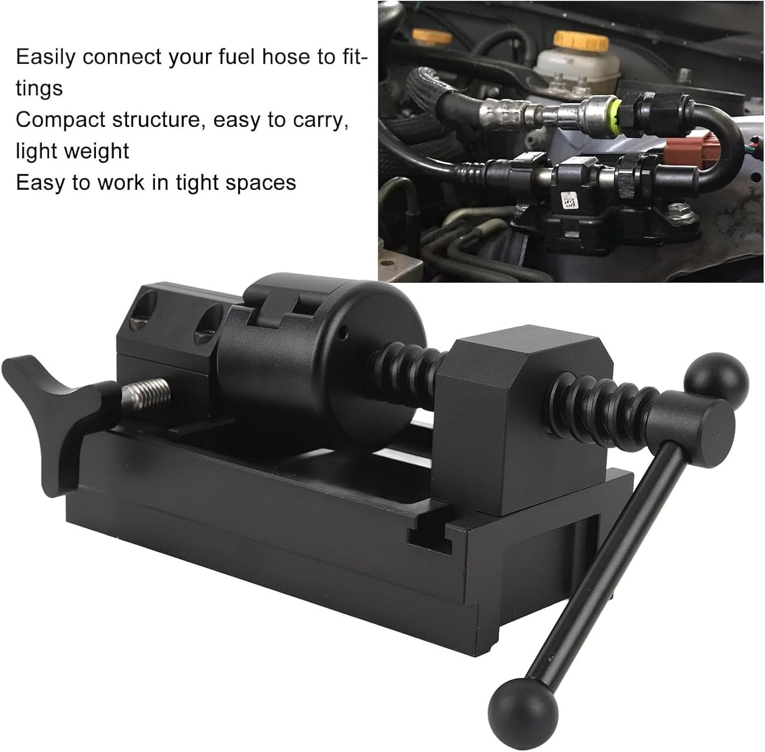 Fuel Line Fittings Installation Tool Kit, Aluminum Alloy Flexible Fuel Hose Fitting Tool with 5 Fuel Line Pipe Bracket for 4AN 6AN 8AN 10AN 12AN Connector, Black image number 5