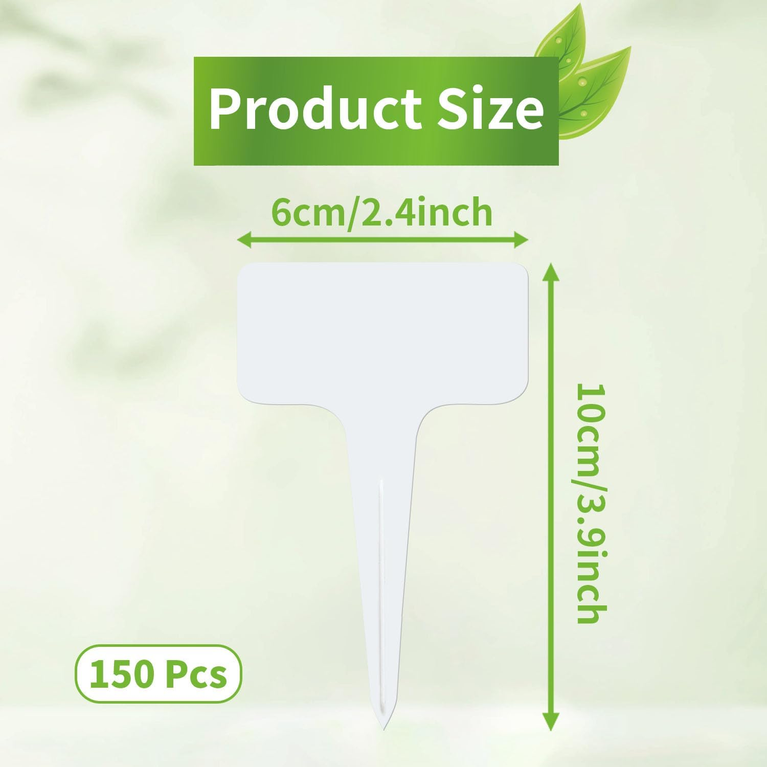 Funcyboo 150 PCS Plant Labels Plastic T-Type Tags, 2.4 X 4 Inch Outdoor Waterproof Plant Markers Reusable Garden Signs for Potted Garden Vegetable Seedling Labeling(White)