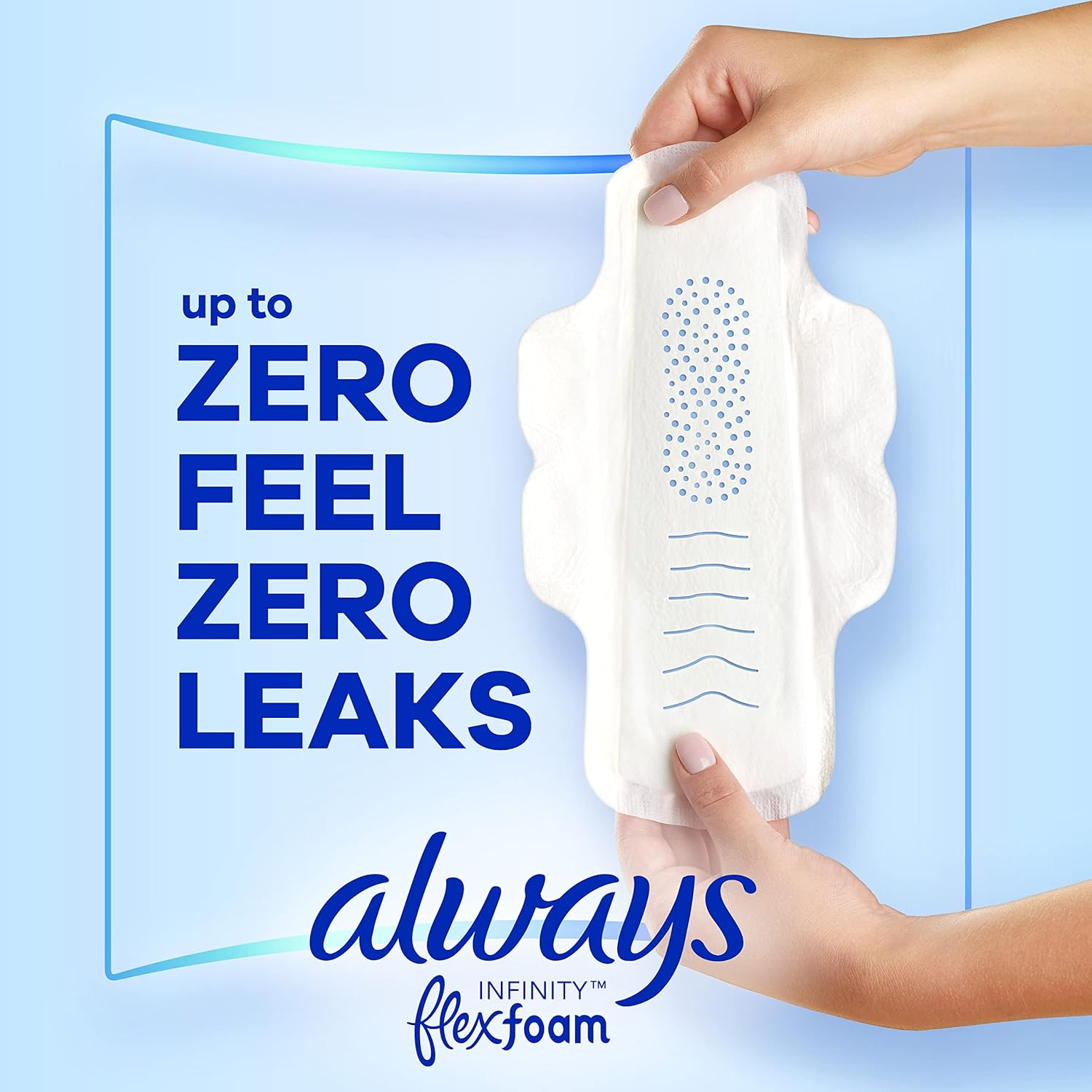 Always Infinity Size 1 Pads with Wings, Regular Absorbency, Unscented, 36 Ct, Packaging May Vary image number 5