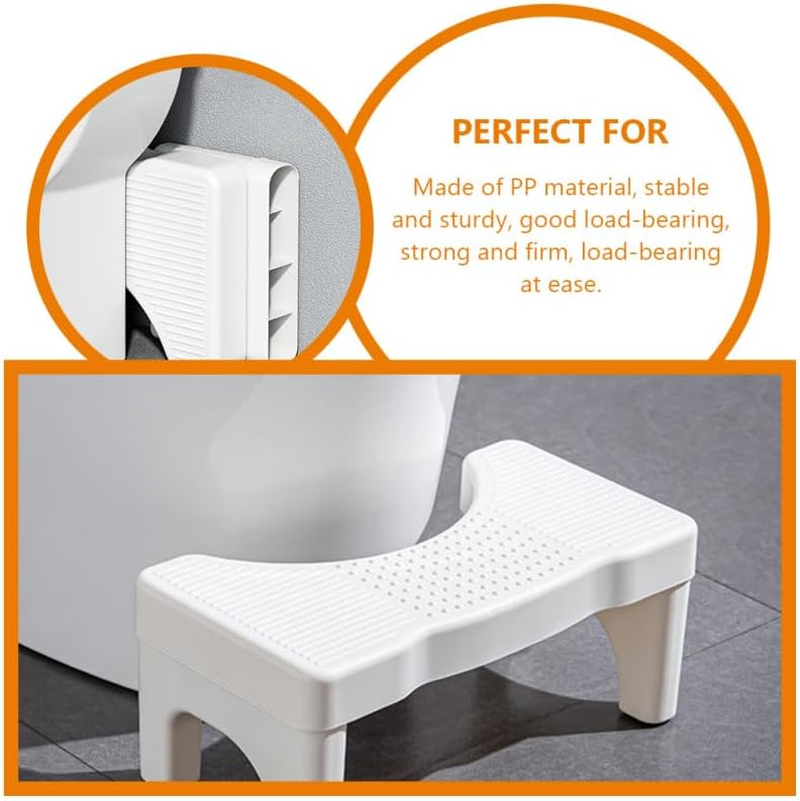 Flying Stool Toilet Foot Rest Adjustable Height Bathroom Stool for Home Use Anti-Skid Pp Material Comfortable Support for Adults and Children