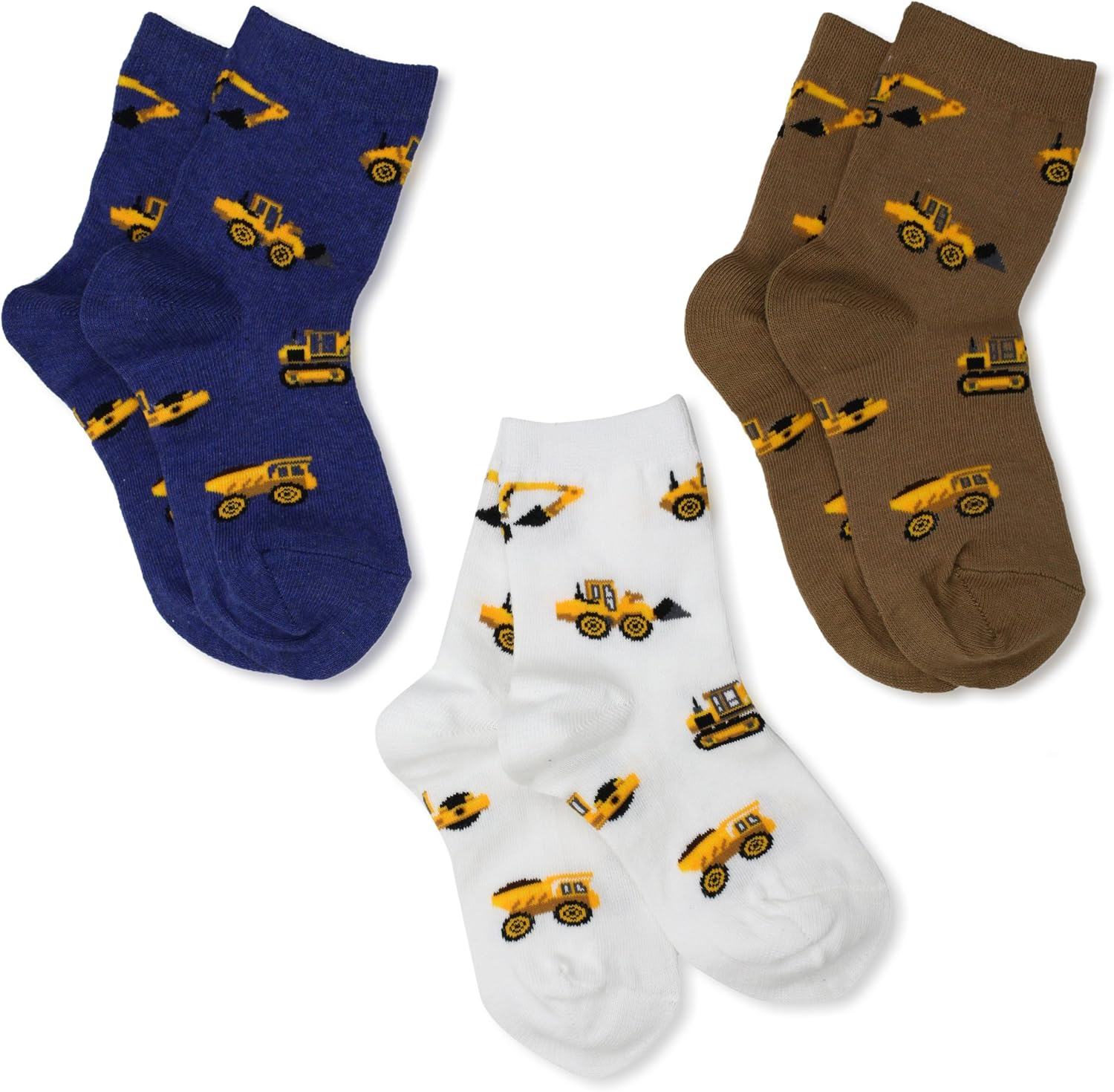 Jefferies Socks Little Boys' Construction Triple Treat Socks (Pack of 3)
