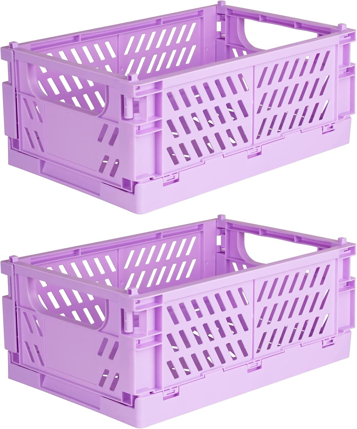 Tixill 2-Pack Mini Foldable Plastic Baskets for Organizing and Storage, Collapsible Storage Crate for Home Kitchen Bedroom Bathroom Office (5.9X3.8X2.2, Green) image number 6