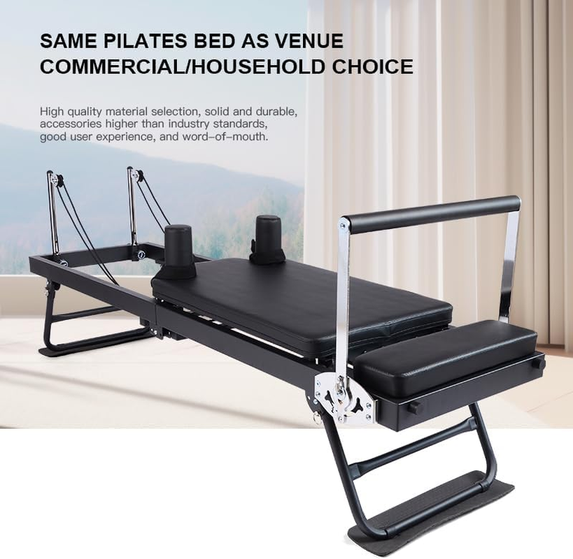 Zertylre Home Gym Pilates Workout Machine, Pilates Core Bed Multifunctional Collapsible Yoga Bed for Home Gym Workout (Black) image number 6