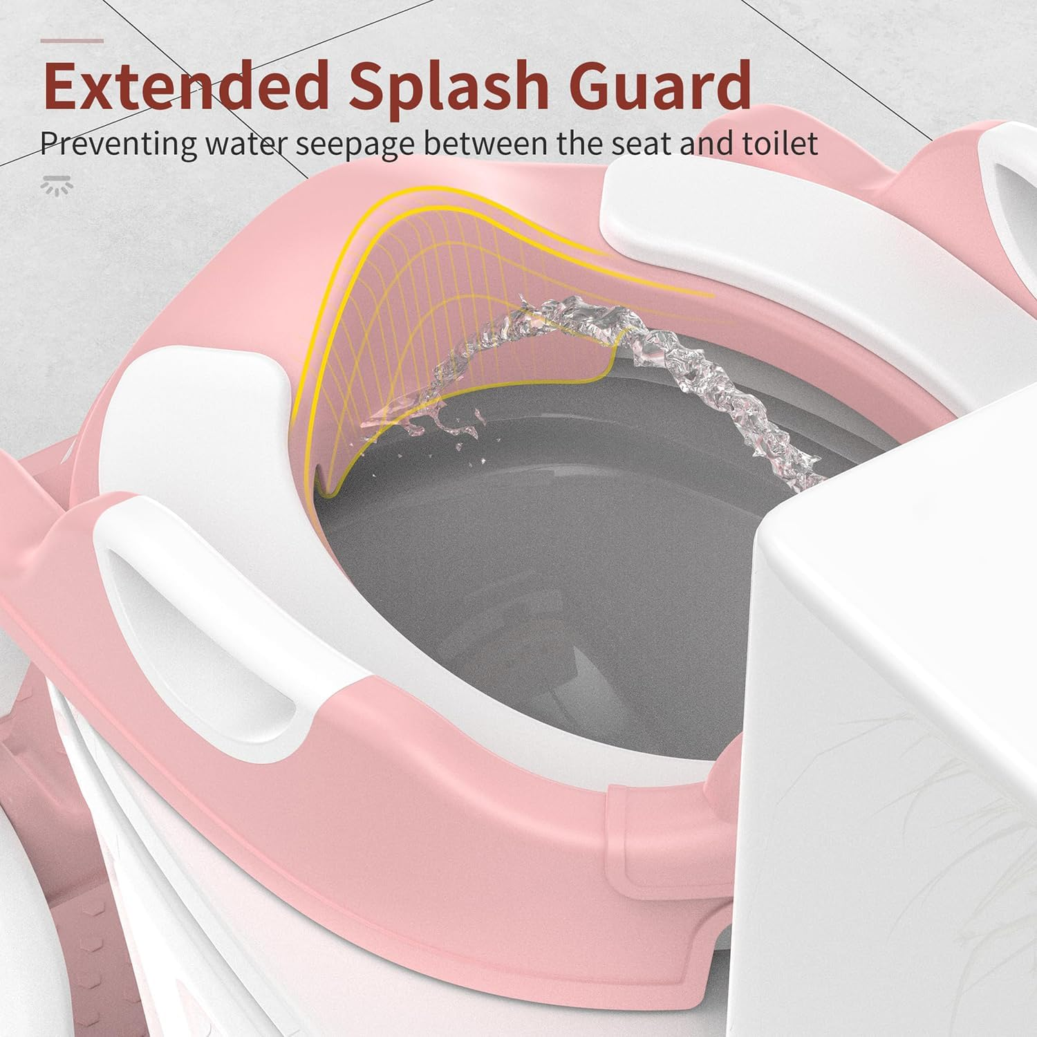 Toilet Potty Training Seat with Step Stool Ladder, Upgrade Toddler Toilet Seat for Boys and Girls, 2-In-1 Potty Training Toilet with Soft Cushioned Seat Splash Guard, Comfortable Safe