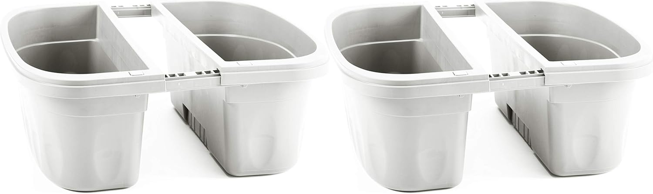 Apollo Exports International AP-30232/2 16" Double Sided Adjustable Railing Planter, Pack of 2, White