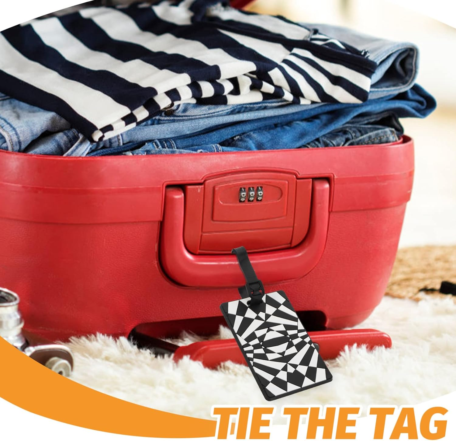 SOESFOUFU 3Pcs Travel Essential Luggage Tag Bright Colors for Airport Baggage Security Random Style image number 4