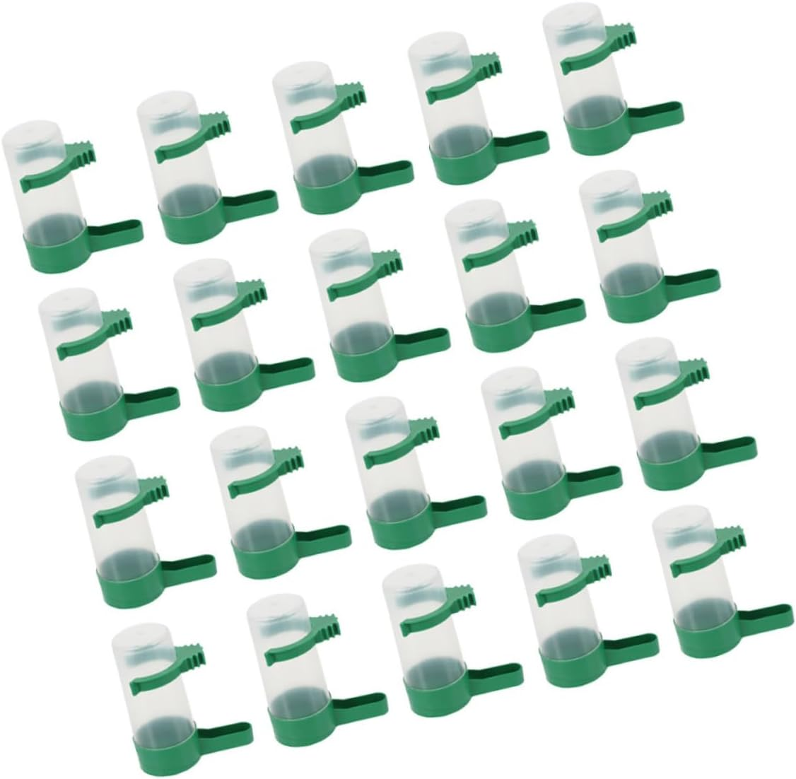EXAOMBLE 20Pcs Small Plastic Bird Water Dispenser Automatic Waterer Bowl for Parrots and Small Birds Cage Use, Leak-Proof Design Suitable for Birdcage Feeding Supplies image number 2