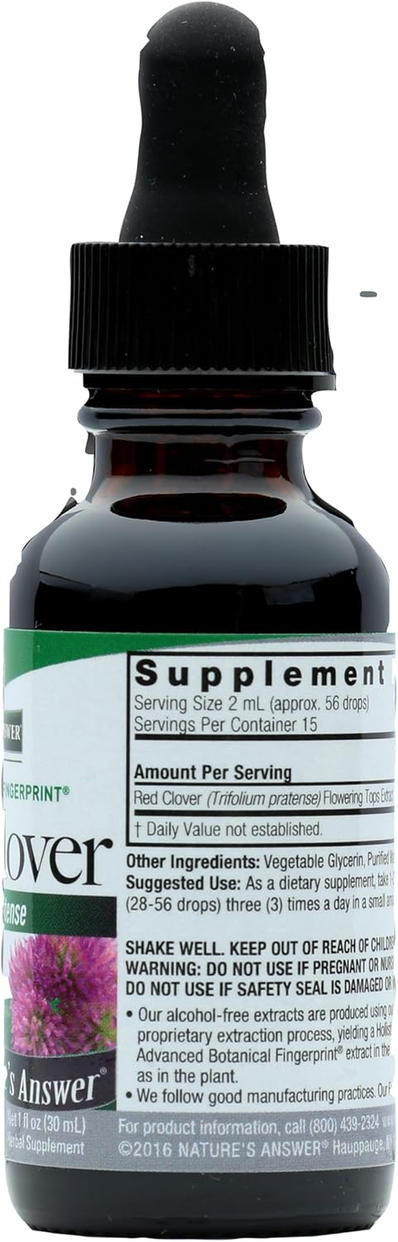 Nature'S Answer Red Clover 2000 Mg, 1-Fluid Oz - Alcohol-Free Extract Supplement - Natural Mood Support - Hormone Balance for Women - Menopausal Support image number 4