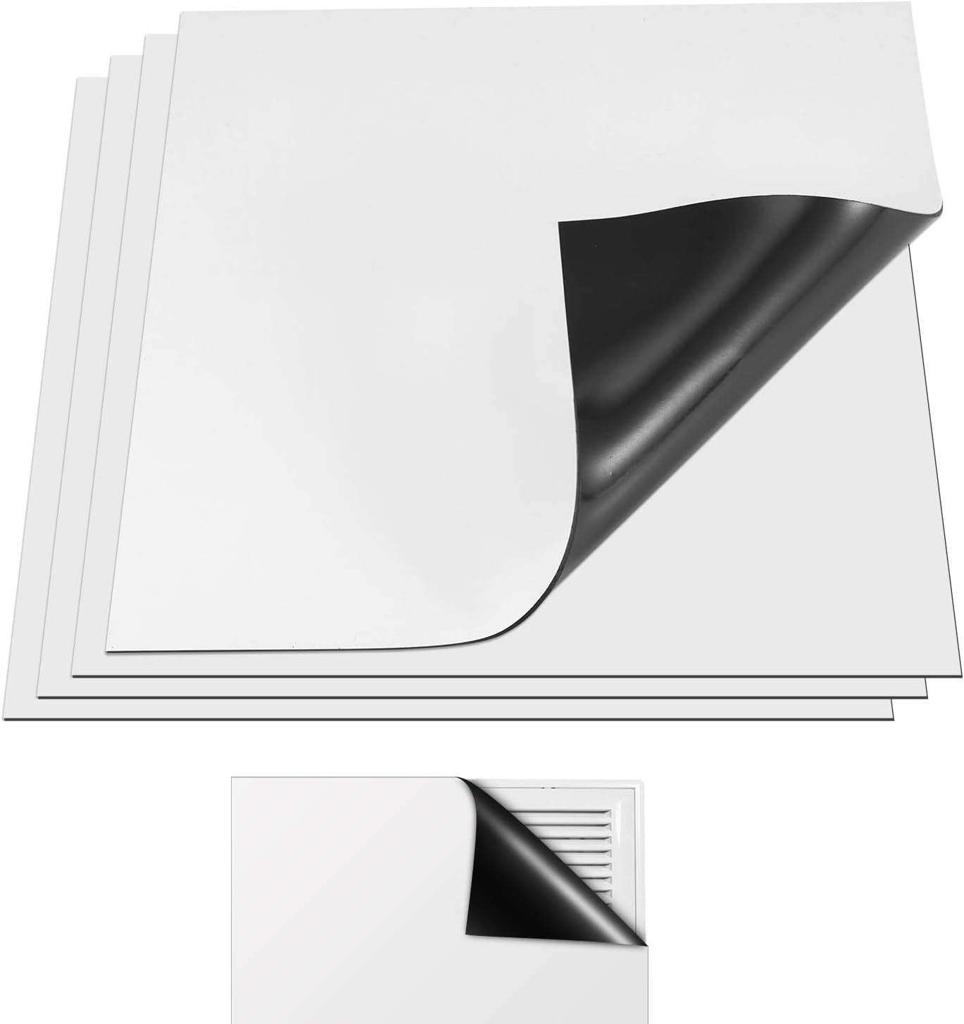 4Pcs Square Magnetic Vent Covers, 8X8 Inch High Strength Magnetic Vent Covers for Ceiling Air Vent Covers for Home Floor Ceiling Wall AC HVAC image number 5