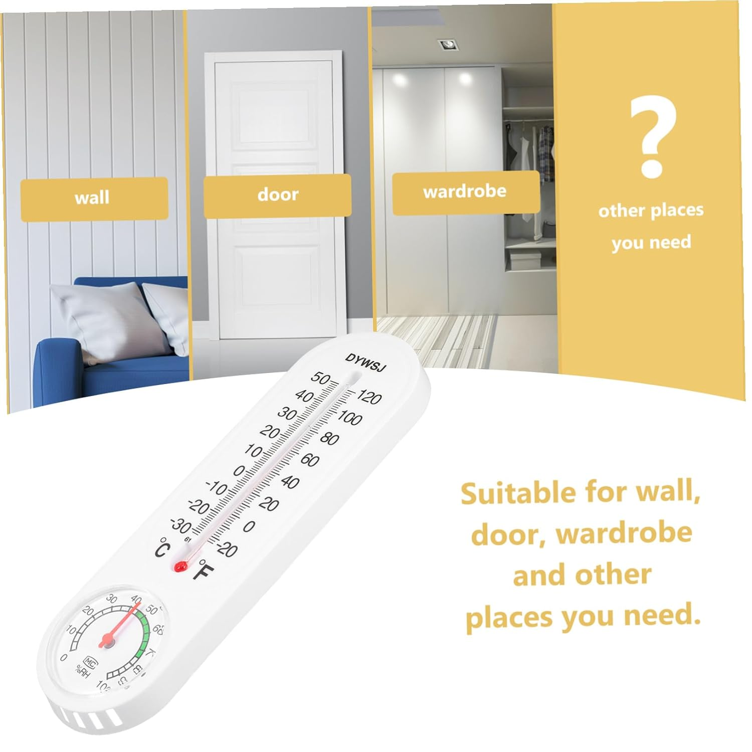 BESPORTBLE Accurate Indoor Temperature and Humidity Monitor for Home Use, White Digital Room Thermometer and Hygrometer High Precision Sensor for Monitoring Climate Levels image number 6