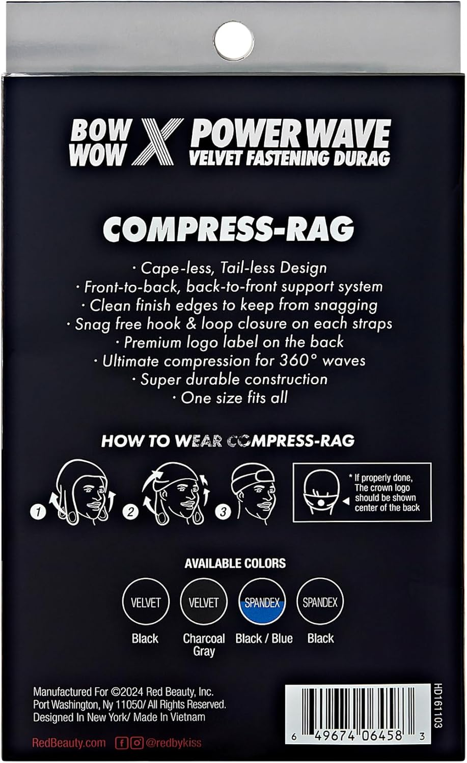 Red Premium Bow Wow Power Wave Compression Durag image number 3