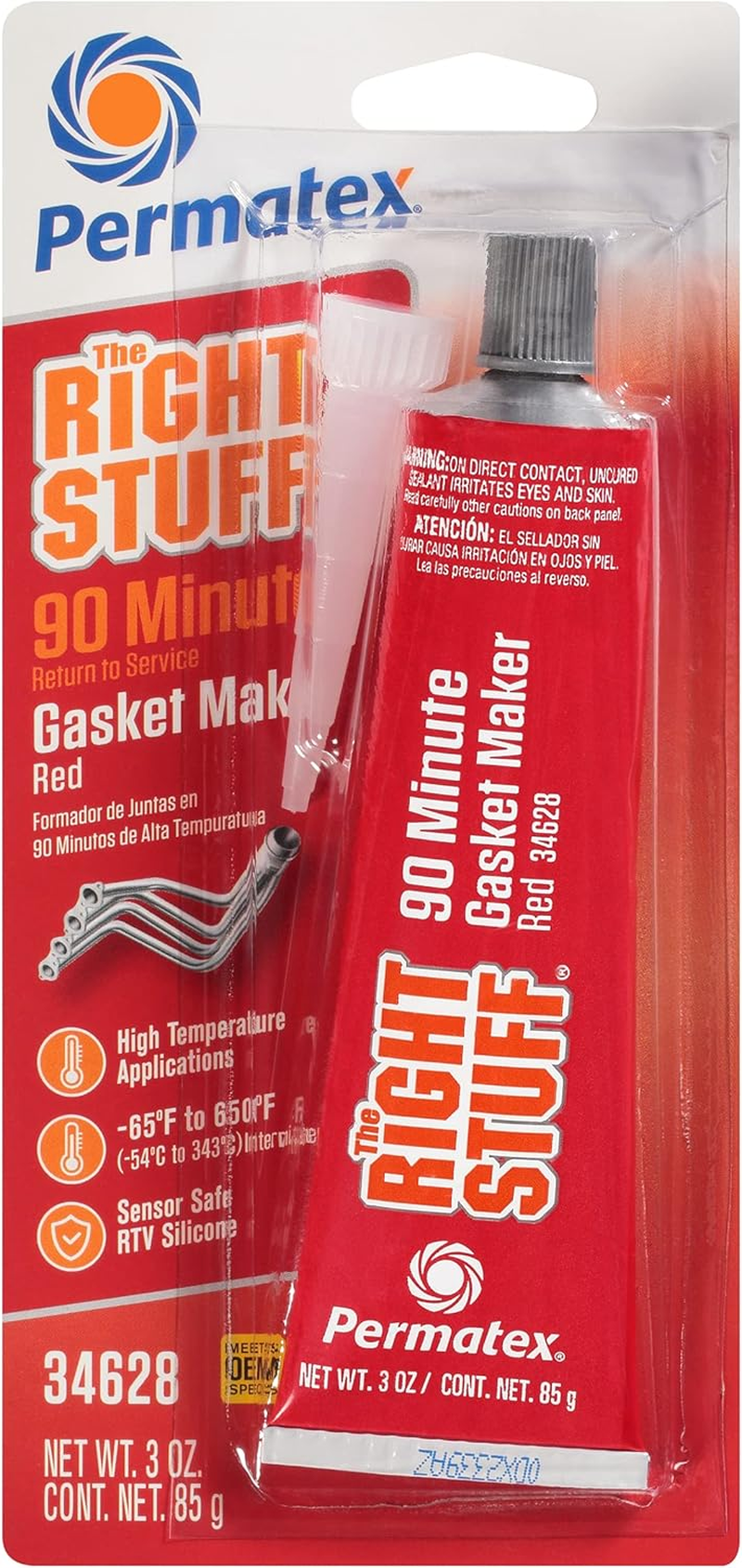 Permatex the Right Stuff 90-Minute High-Temperature Gasket Maker Tube 85 G, Red