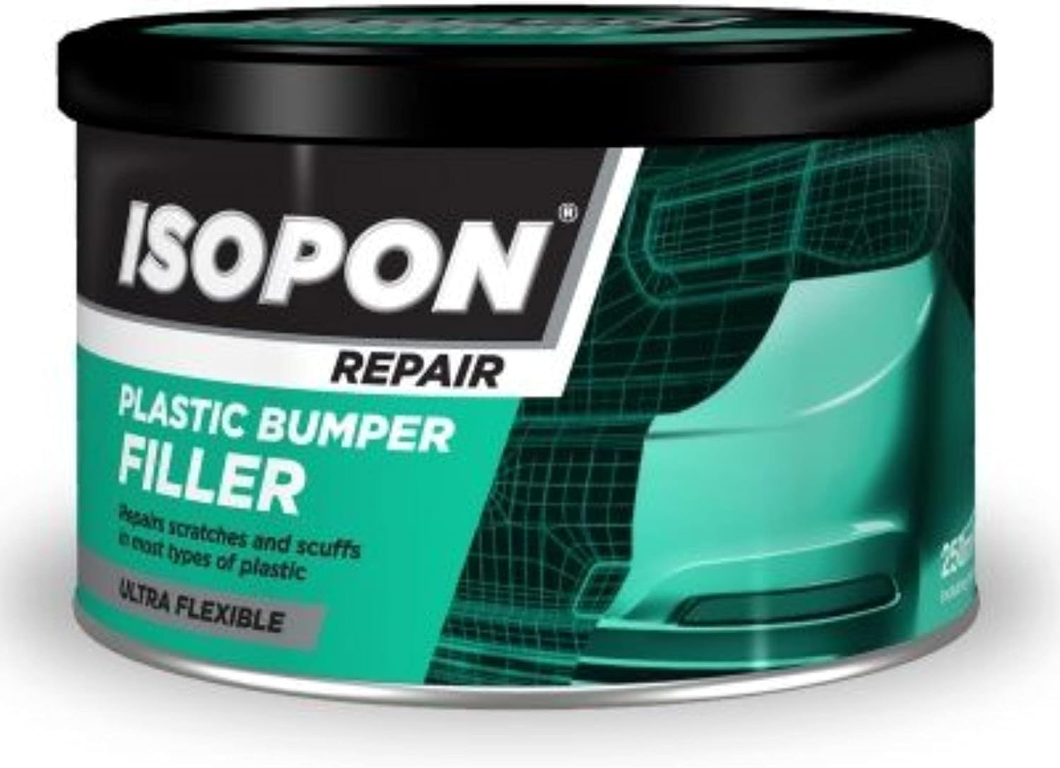 U-POL Isopon Plastic Bumper Filler 250 Ml Tin, Black