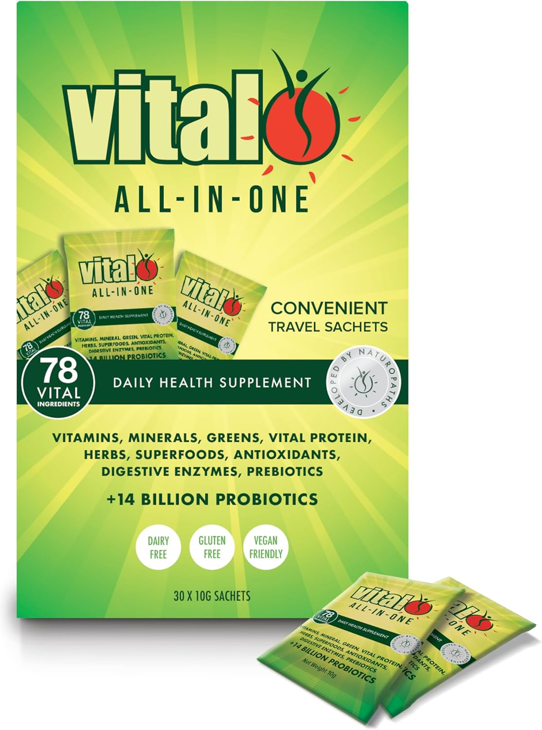 Vital All-In-One Daily Health Supplement Sachet Travel Box (30 X 10GM) image number 5