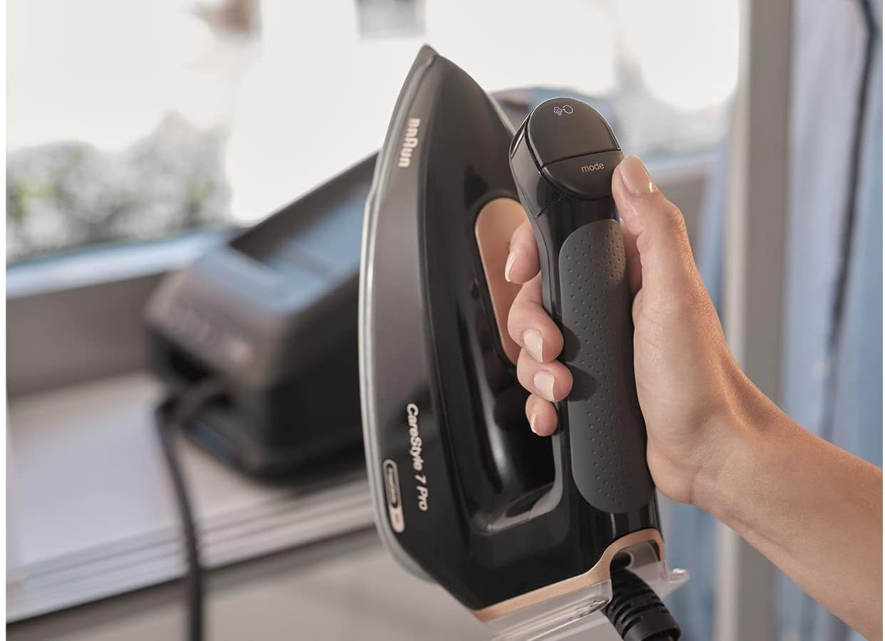 Braun Household Carestyle 7 Pro Steam Generator IS7285BK, Iron with Freeglide 3D Technology, Smart Icaremode, Vertical Ironing, anti Drip, Detachable 2L Water Tank, 2700W, Black image number 4