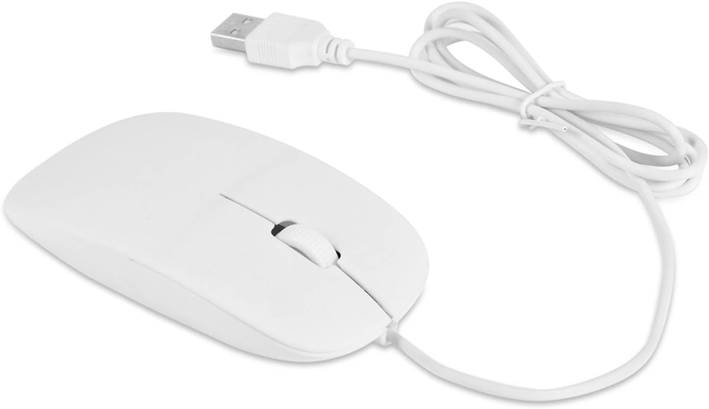 XUMIUZIY Wired Keyboard Mouse Combo, Ultra-Thin USB Wired Keyboard Optical Mouse Mice Set Combo for Computer, Laptop, PC, Desktop, Notebook (White) image number 1