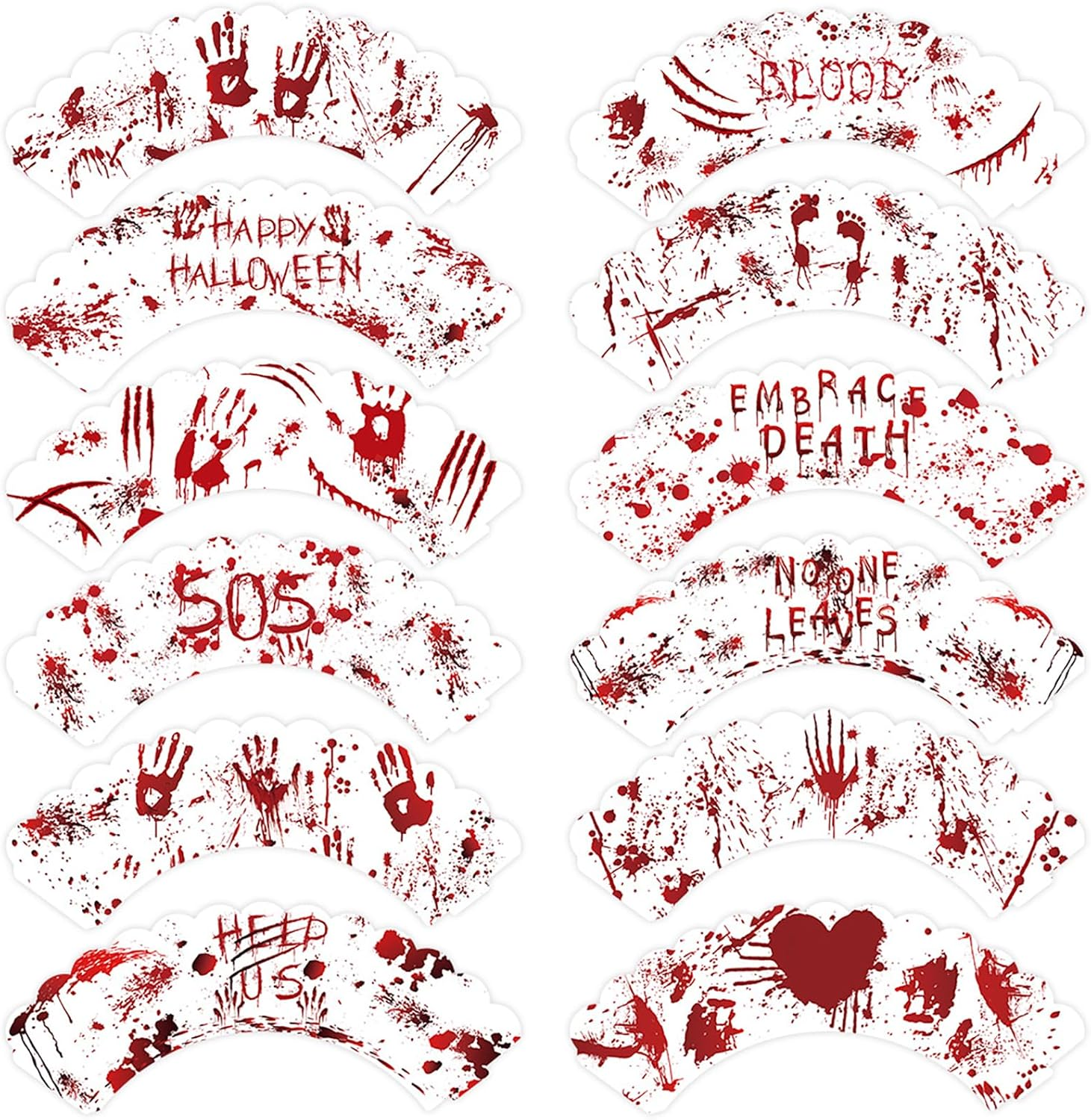 Halloween Party Cake Decorations Horror Bloody Hand Cupcake Toppers Baking Kitchen Dessert Food Supplies 24Pcs image number 2