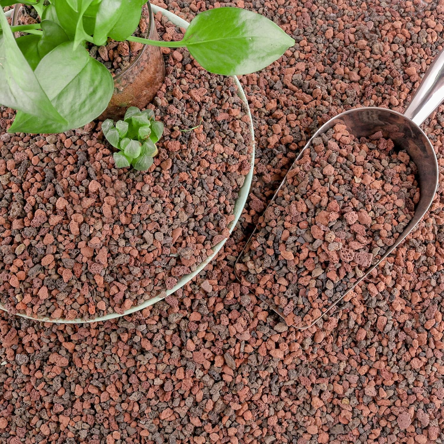 7Lb Mix Lava Rocks for Plants in Door -Gravel Pebbles for Bonsai Succulent Cactus Potting Soil and Vase Fillers, Fairy Gardening,Top Dressing