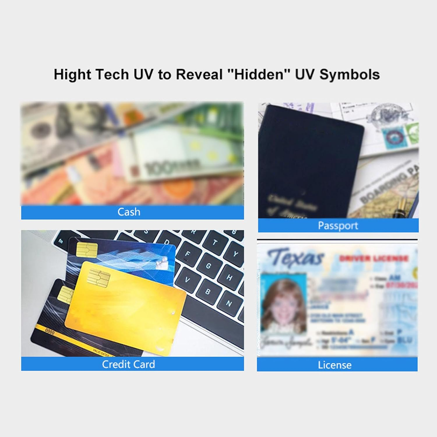 UV Counterfeit Bill Detector,Uv Counterfeit Bill Money Detector, Automatic on off Currency Detector for Check Passport Credit Card, 365Nm Ultraviolet Light image number 5